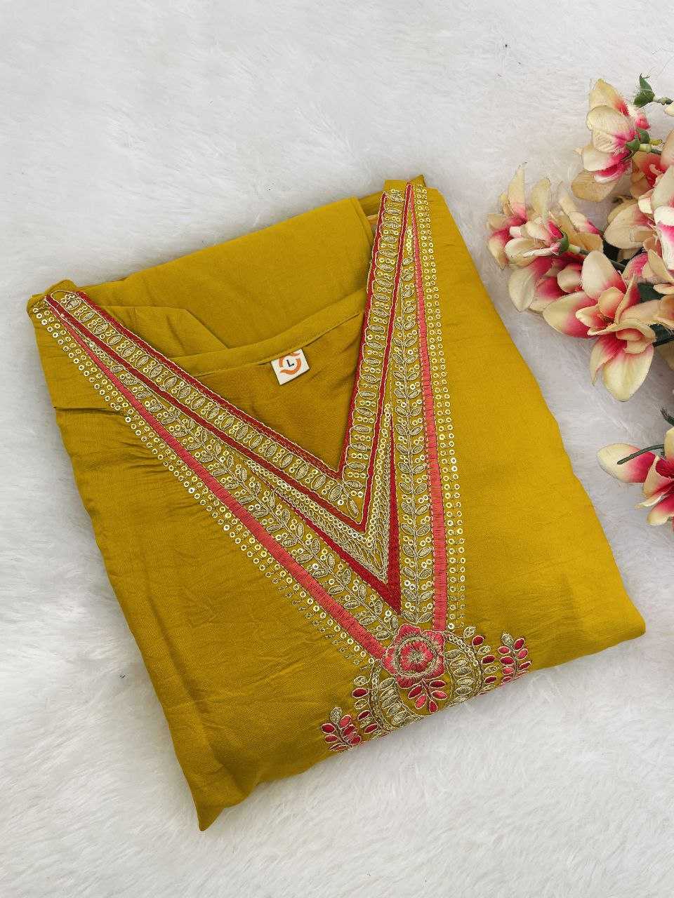 Ynf Viscose Chanderi KESH529 ANUSHREE Suits & Dresses Wedding Collections Festive Collections Wholesale Embroidery Suits Chanderi Suit Casual Dresses Manufacturer