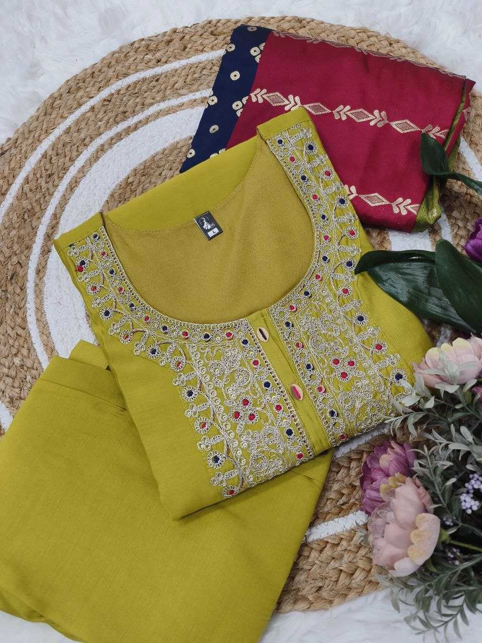 Ynf Viscose Chanderi KESH529 KRITI Suits & Dresses Wedding Collections Festive Collections Wholesale Embroidery Suits Party wear suits Chanderi Suit Manufacturer