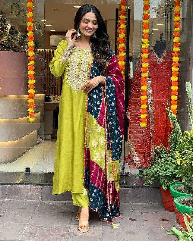Ynf Viscose Chanderi KESH529 KRITI Suits & Dresses Wedding Collections Festive Collections Wholesale Embroidery Suits Party wear suits Chanderi Suit Manufacturer