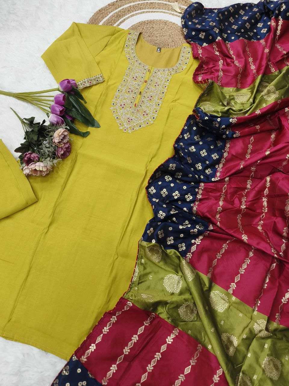 Ynf Viscose Chanderi KESH529 KRITI Suits & Dresses Wedding Collections Festive Collections Wholesale Embroidery Suits Party wear suits Chanderi Suit Manufacturer