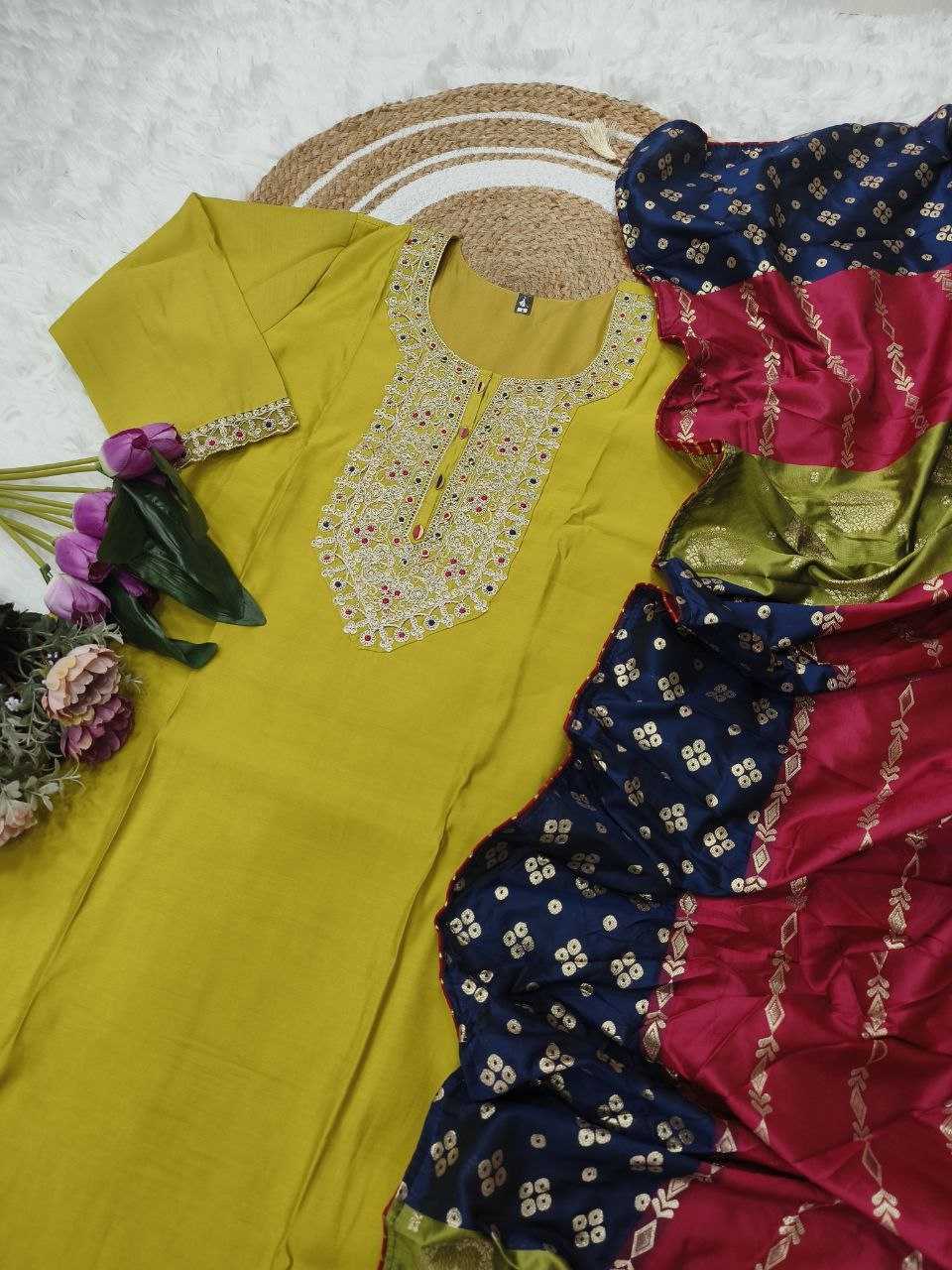 Ynf Viscose Chanderi KESH529 KRITI Suits & Dresses Wedding Collections Festive Collections Wholesale Embroidery Suits Party wear suits Chanderi Suit Manufacturer