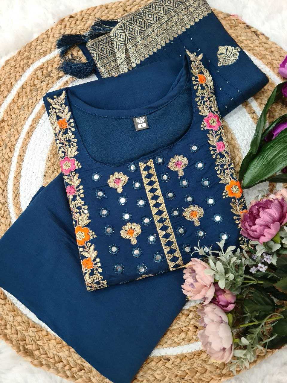 Ynf Viscose Chanderi KESH529 PURVI Suits & Dresses Wedding Collections Festive Collections Wholesale Embroidery Suits Party wear suits Chanderi Suit Manufacturer