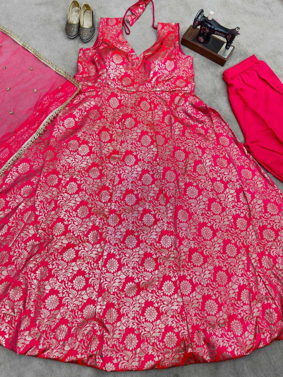 Ynf Viscose KESH533 5096 Gowns Wholesale Fancy Gowns Embroidery Gowns Anarkali Gown Sleeveless Gowns Sequin Gowns Manufacturer