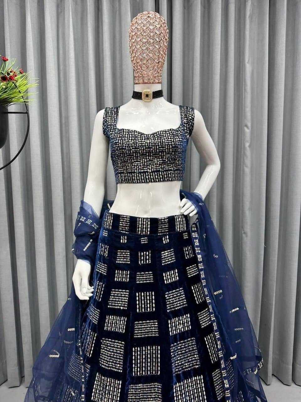 Ynf Viscose KESH540 109 Lehengas Wholesale Designer Lehenga Velvet Lehenga Manufacturer