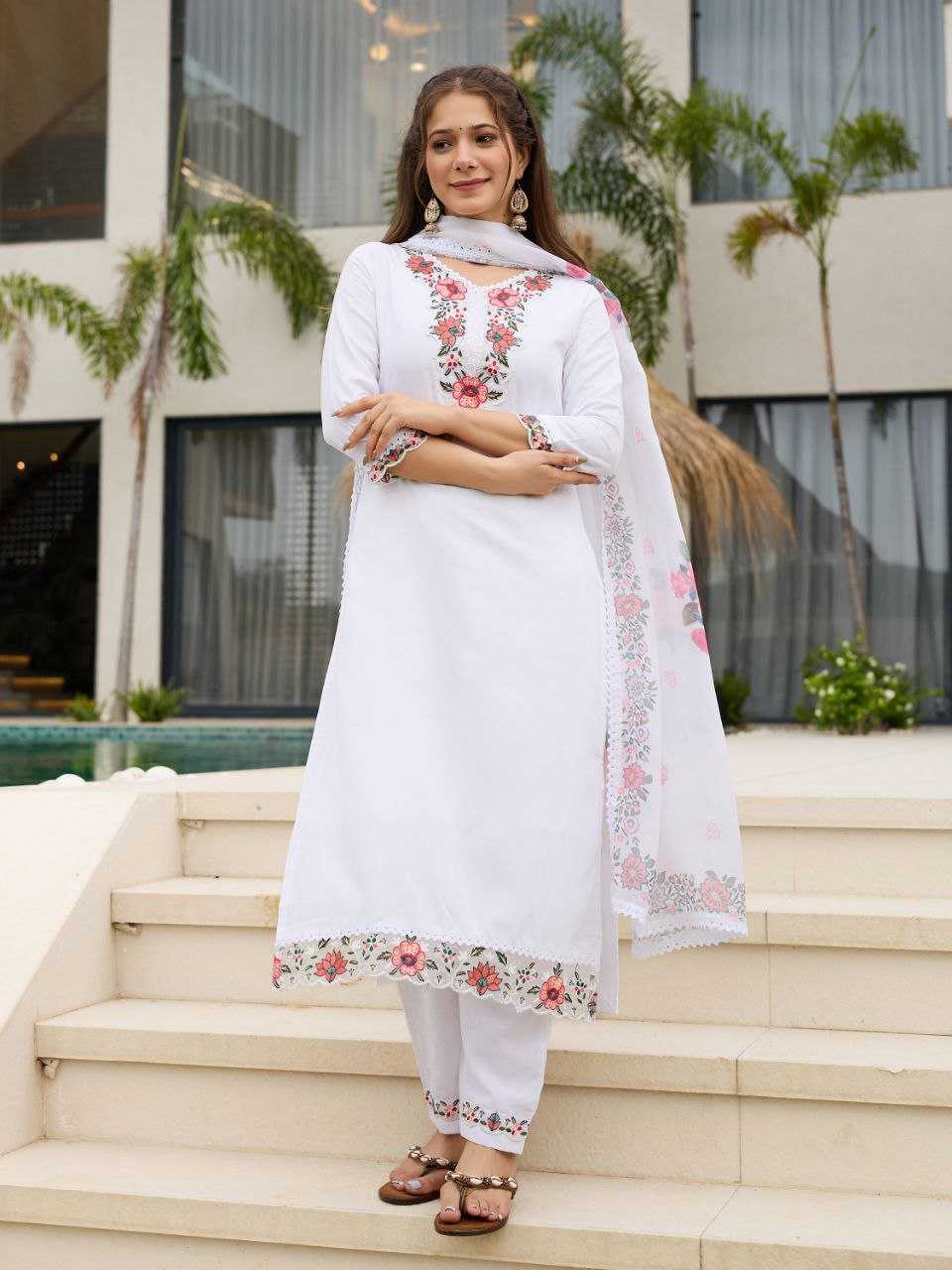 Ynf Viscose Rayon KESH529 ZOYA Suits & Dresses Wedding Collections Festive Collections Wholesale Embroidered Suits White Salwar Suit Wedding Outfits Manufacturer