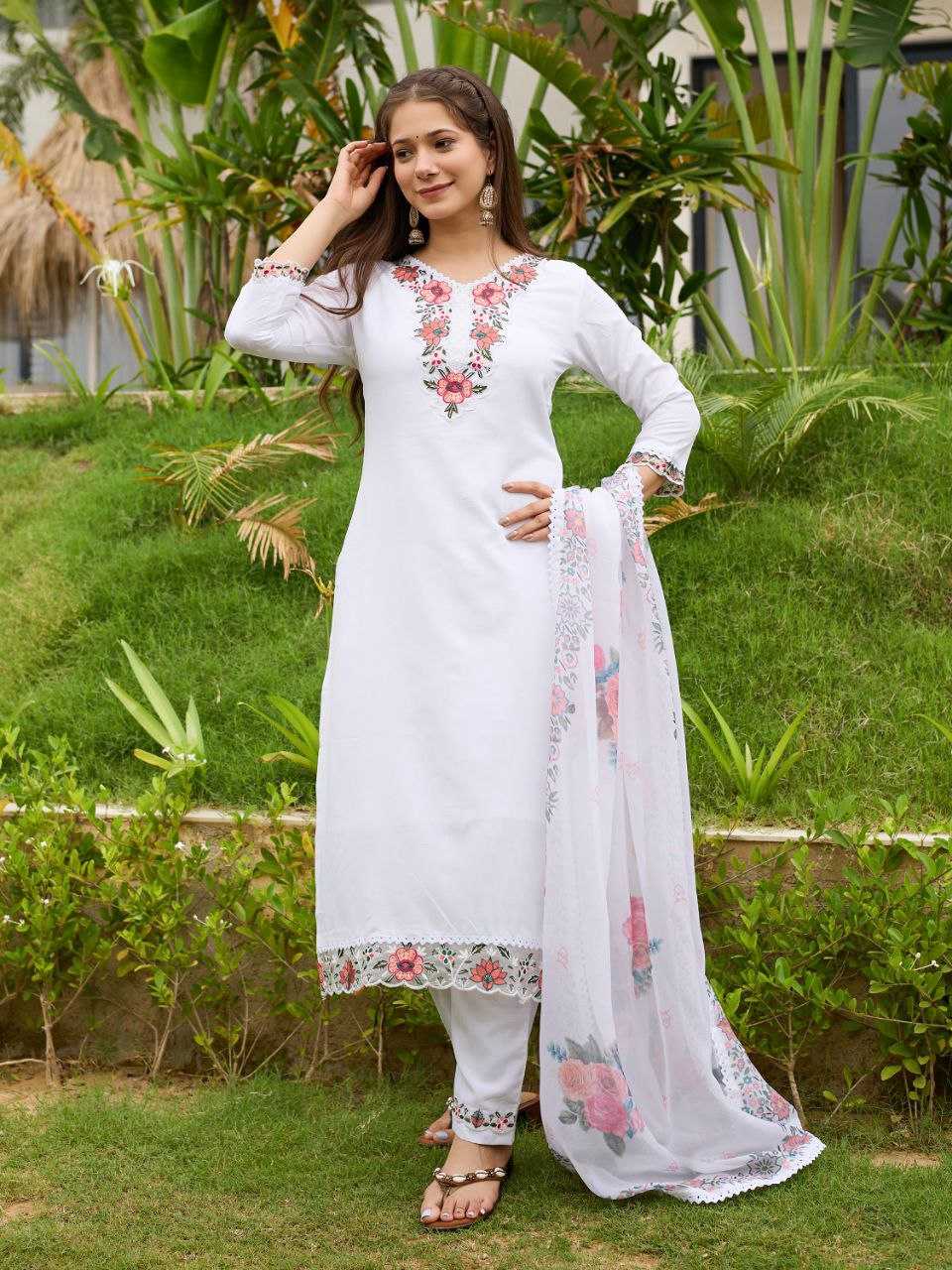 Ynf Viscose Rayon KESH529 ZOYA Suits & Dresses Wedding Collections Festive Collections Wholesale Embroidered Suits White Salwar Suit Wedding Outfits Manufacturer