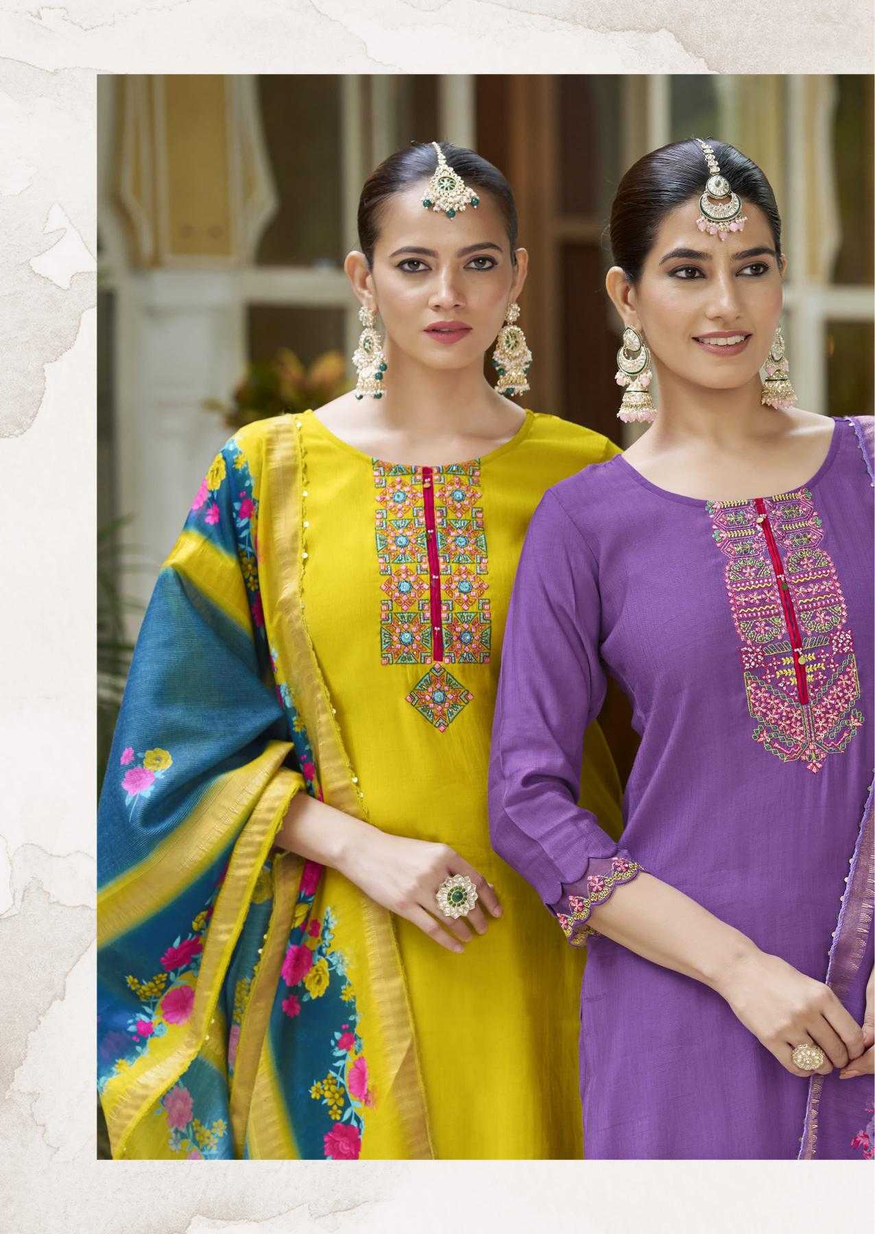 Ynf Viscose RIN190 KARISSA-SWARAA Setwise Collections Wholesale Dresses & Suits Catalogs Manufacturer