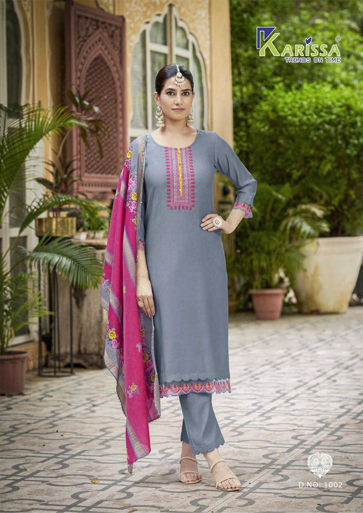 Ynf Viscose RIN190 KARISSA-SWARAA Setwise Collections Wholesale Dresses & Suits Catalogs Manufacturer