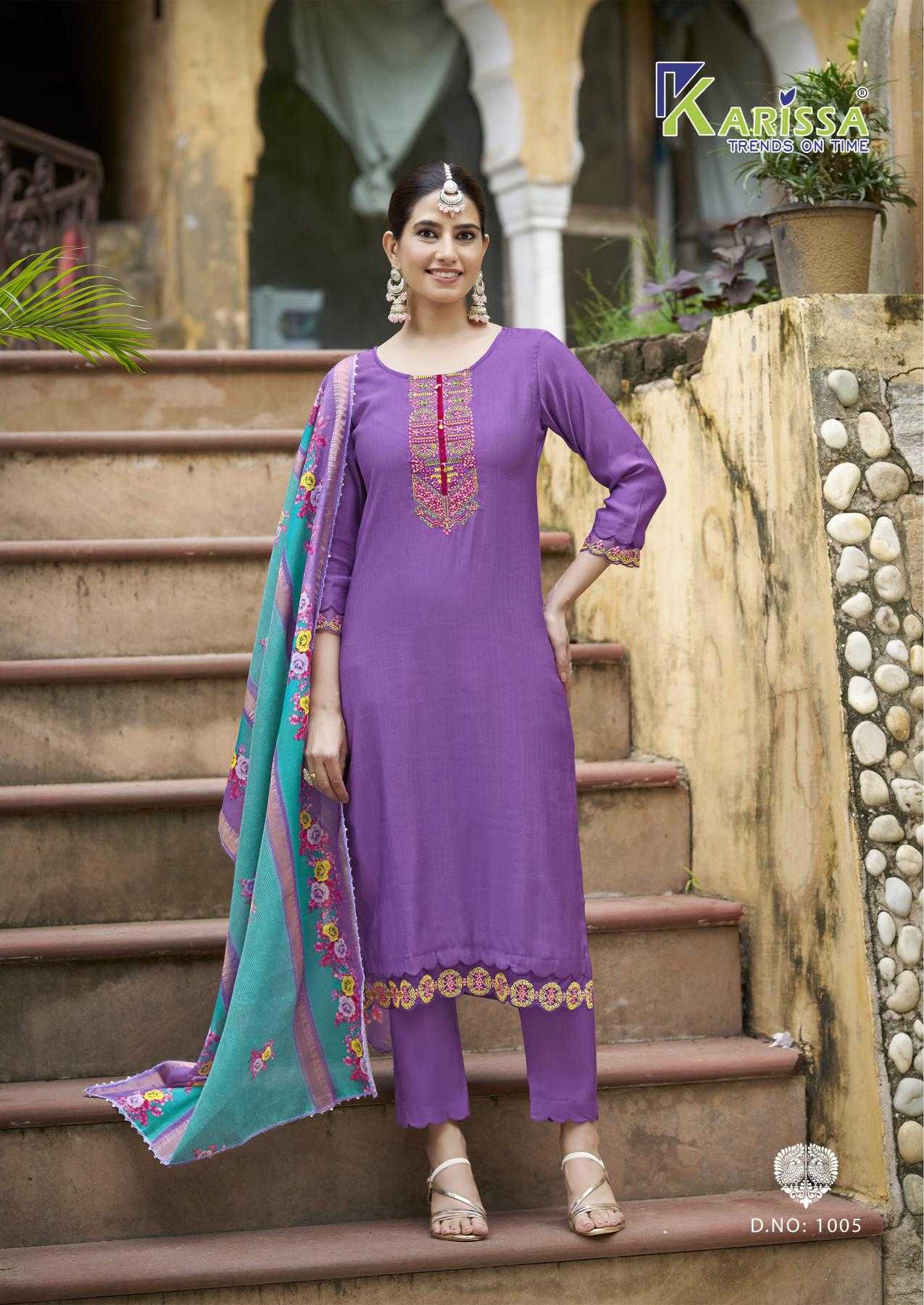 Ynf Viscose RIN190 KARISSA-SWARAA Setwise Collections Wholesale Dresses & Suits Catalogs Manufacturer