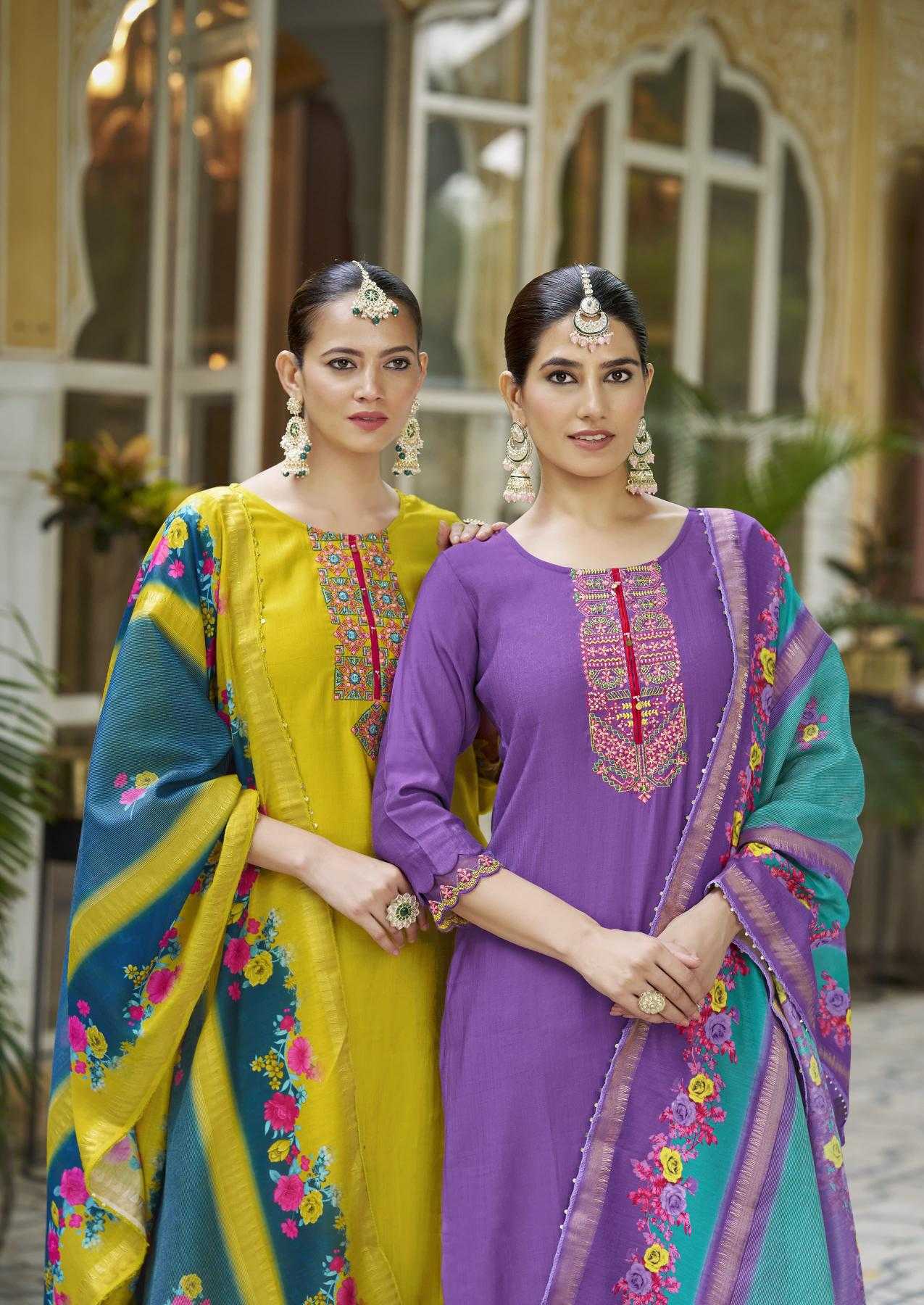 Ynf Viscose RIN190 KARISSA-SWARAA Setwise Collections Wholesale Dresses & Suits Catalogs Manufacturer
