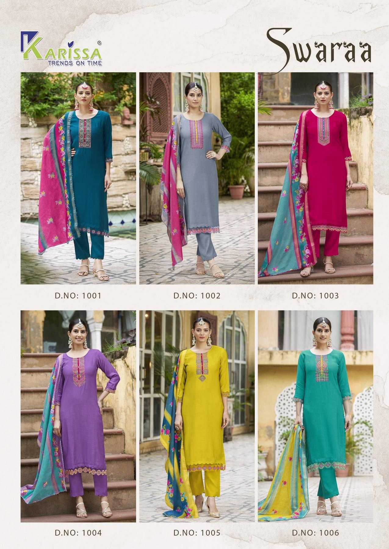 Ynf Viscose RIN190 KARISSA-SWARAA Setwise Collections Wholesale Dresses & Suits Catalogs Manufacturer