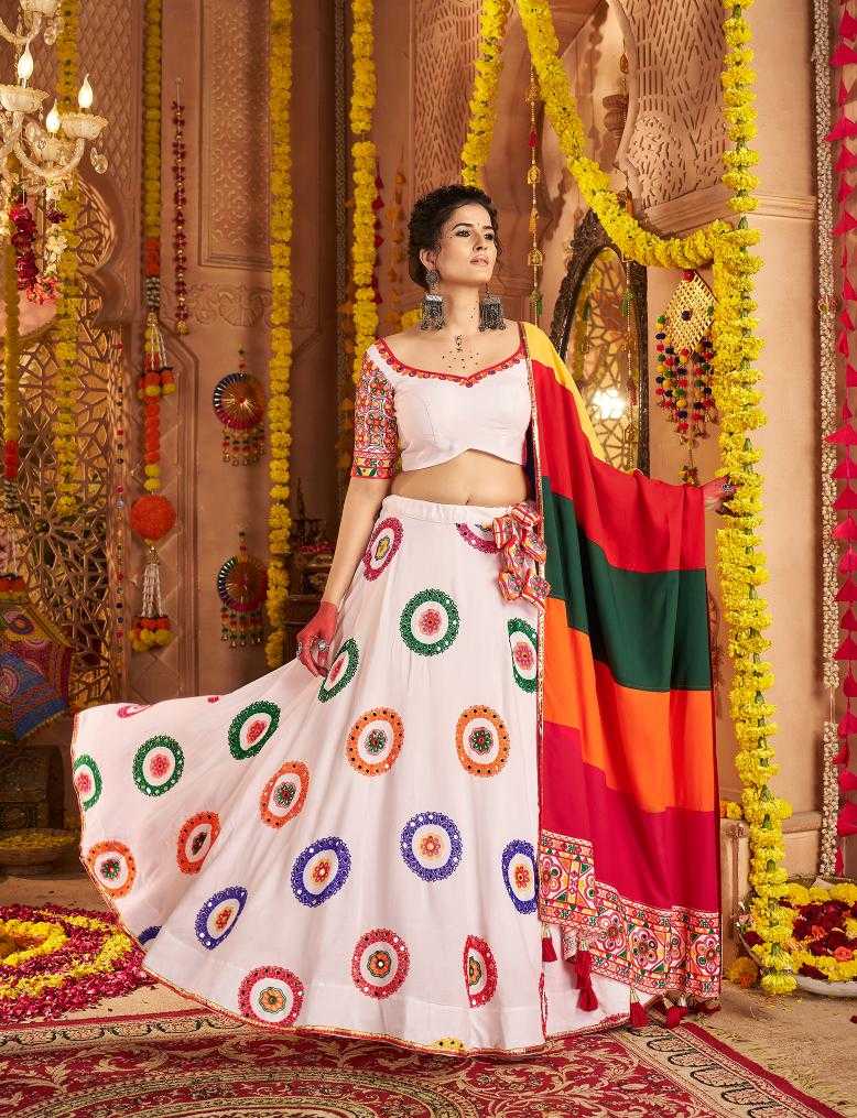 Ynf Viscose RIN202 11011 Lehengas Wedding Collections Festive Collections Wholesale Embroidered Lehenga Mirror Work Lehenga Navratri Chaniya Choli Manufacturer