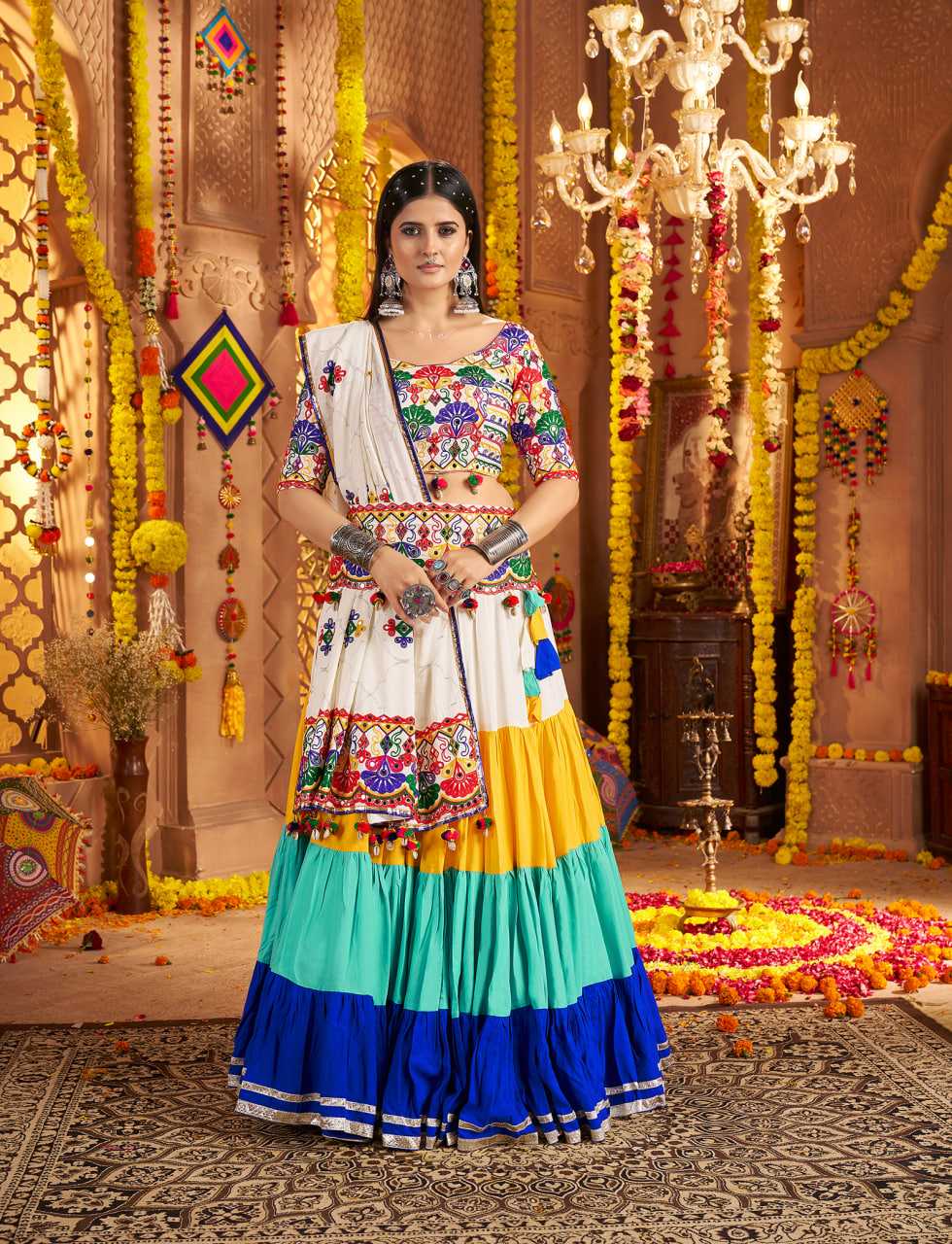 Ynf Viscose RIN202 11021 Lehengas Western Wears Festive Collections Wholesale Designer Lehenga Choli Mirror Work Lehenga Navratri Chaniya Choli Manufacturer