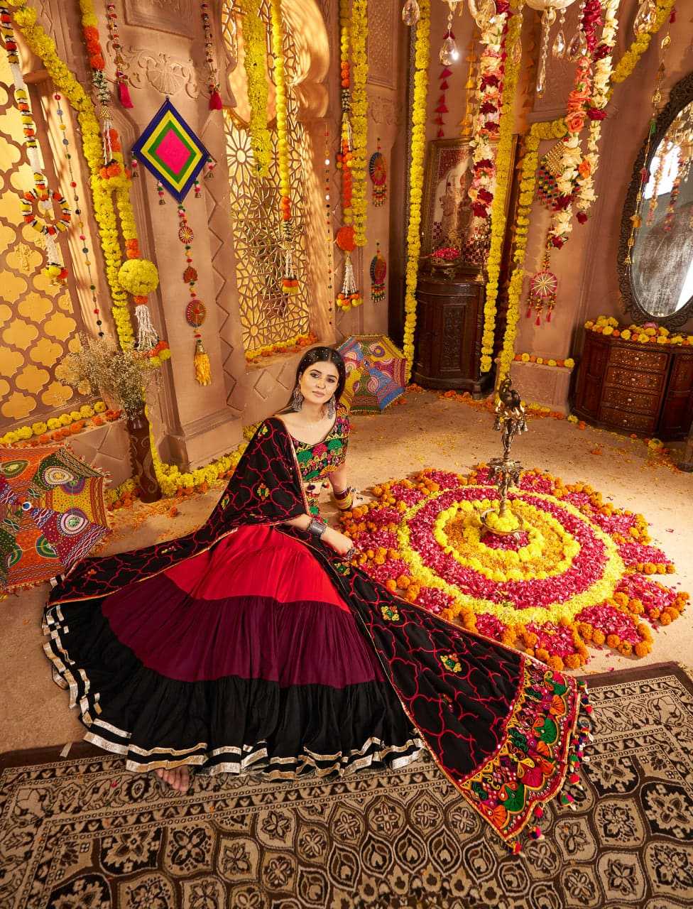 Ynf Viscose RIN202 11021 Lehengas Western Wears Festive Collections Wholesale Designer Lehenga Choli Mirror Work Lehenga Navratri Chaniya Choli Manufacturer