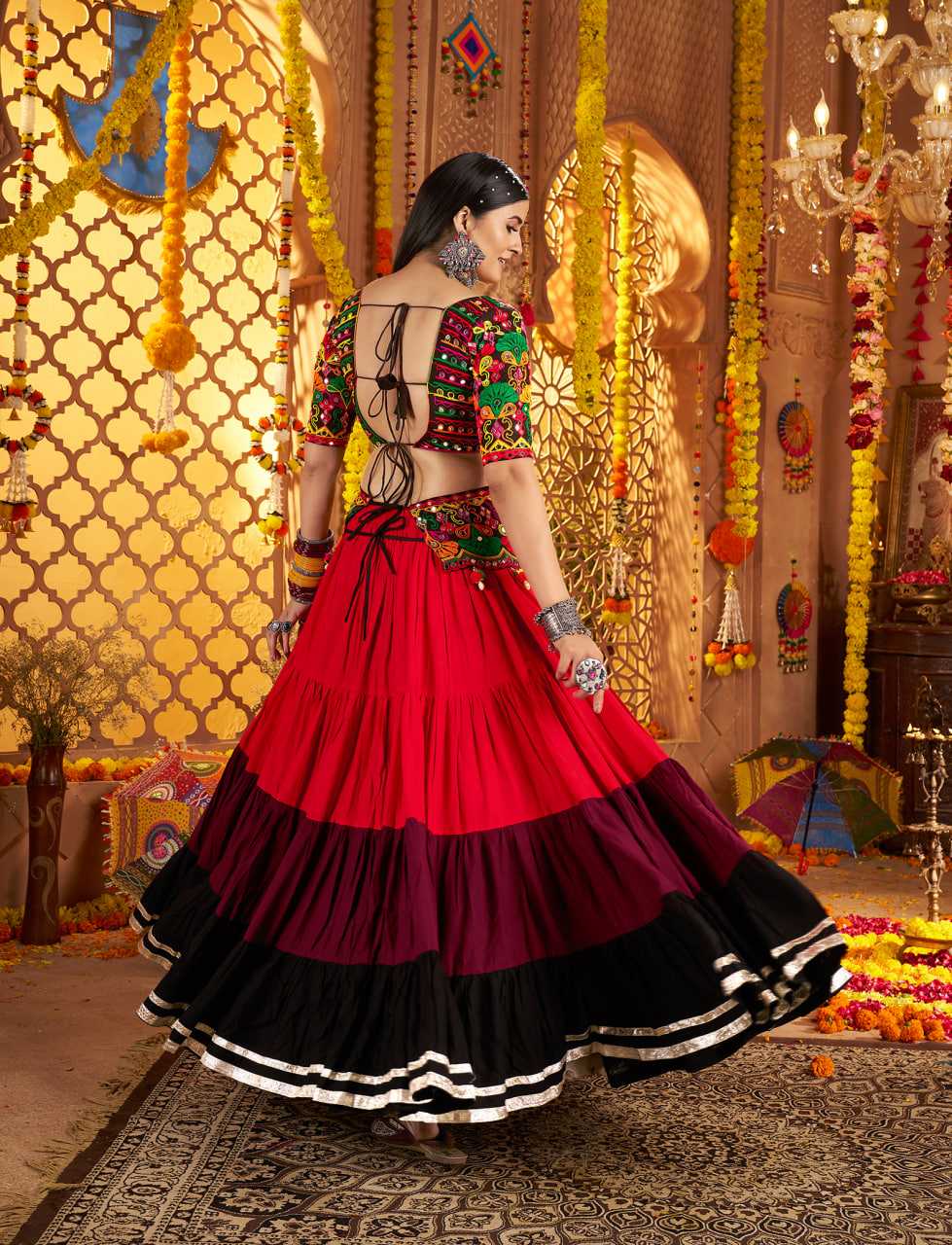 Ynf Viscose RIN202 11021 Lehengas Western Wears Festive Collections Wholesale Designer Lehenga Choli Mirror Work Lehenga Navratri Chaniya Choli Manufacturer