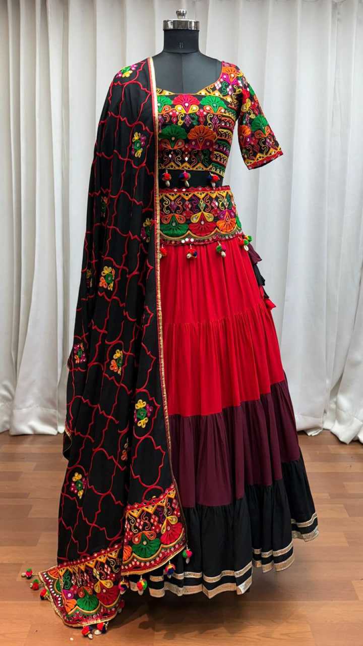 Ynf Viscose RIN202 11021 Lehengas Western Wears Festive Collections Wholesale Designer Lehenga Choli Mirror Work Lehenga Navratri Chaniya Choli Manufacturer