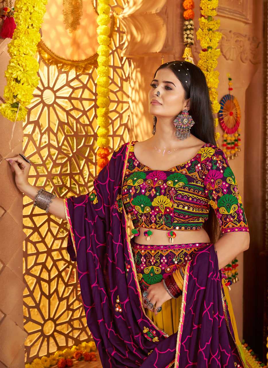 Ynf Viscose RIN202 11021 Lehengas Western Wears Festive Collections Wholesale Designer Lehenga Choli Mirror Work Lehenga Navratri Chaniya Choli Manufacturer