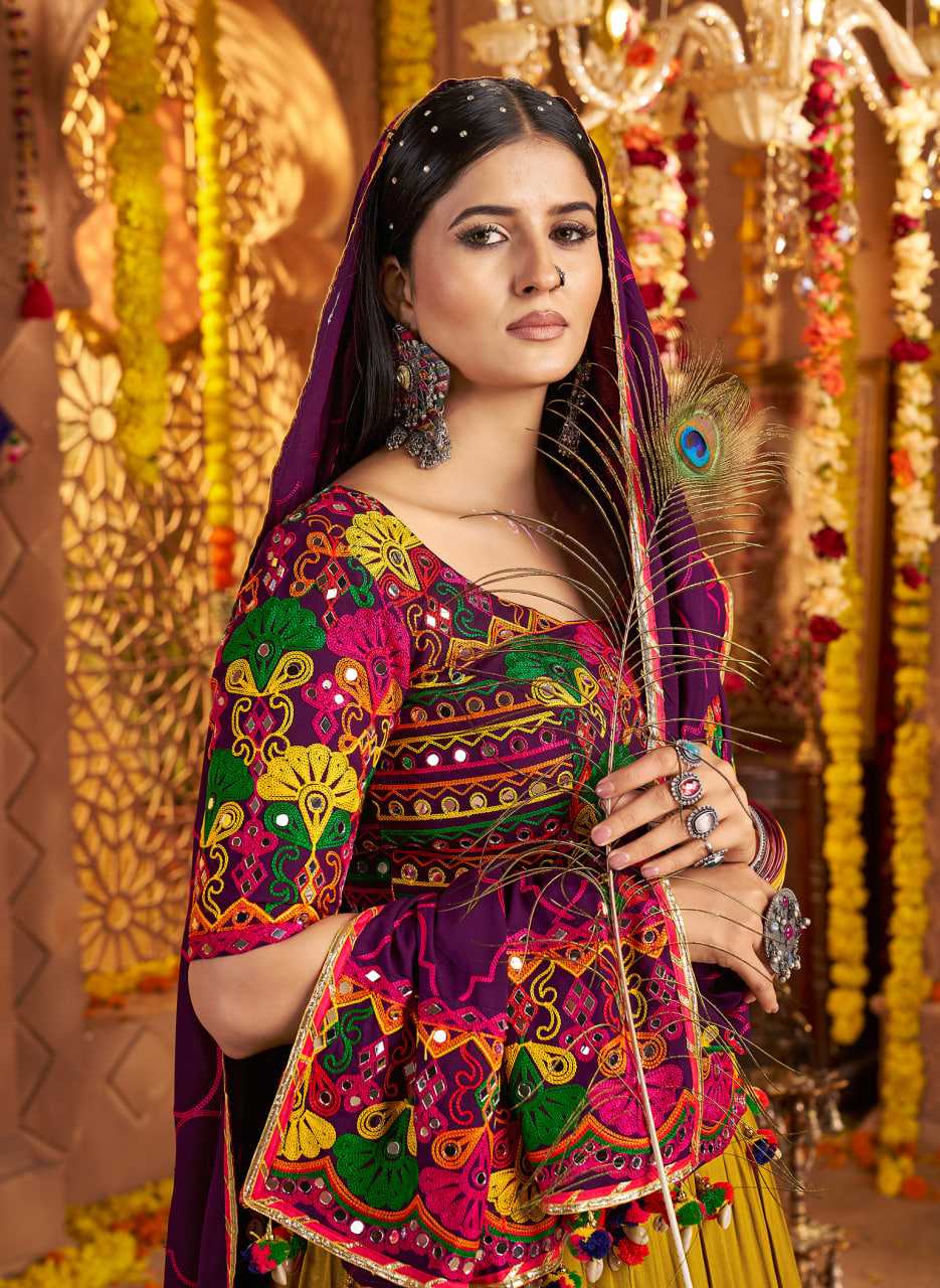 Ynf Viscose RIN202 11021 Lehengas Western Wears Festive Collections Wholesale Designer Lehenga Choli Mirror Work Lehenga Navratri Chaniya Choli Manufacturer