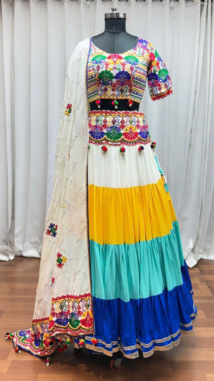 Ynf Viscose RIN202 11021 Lehengas Western Wears Festive Collections Wholesale Designer Lehenga Choli Mirror Work Lehenga Navratri Chaniya Choli Manufacturer