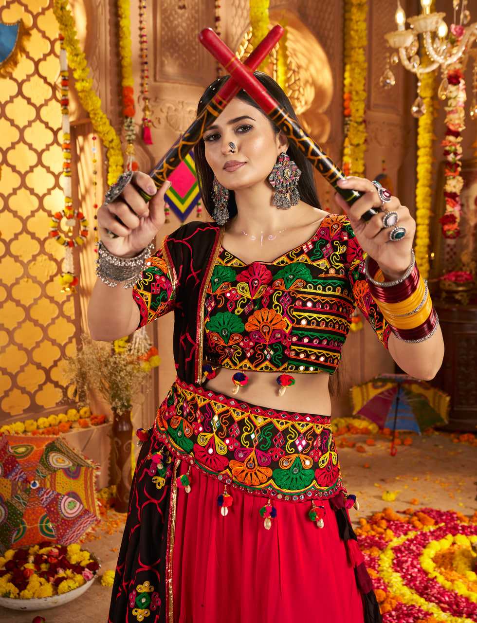 Ynf Viscose RIN202 11021 Lehengas Western Wears Festive Collections Wholesale Designer Lehenga Choli Mirror Work Lehenga Navratri Chaniya Choli Manufacturer