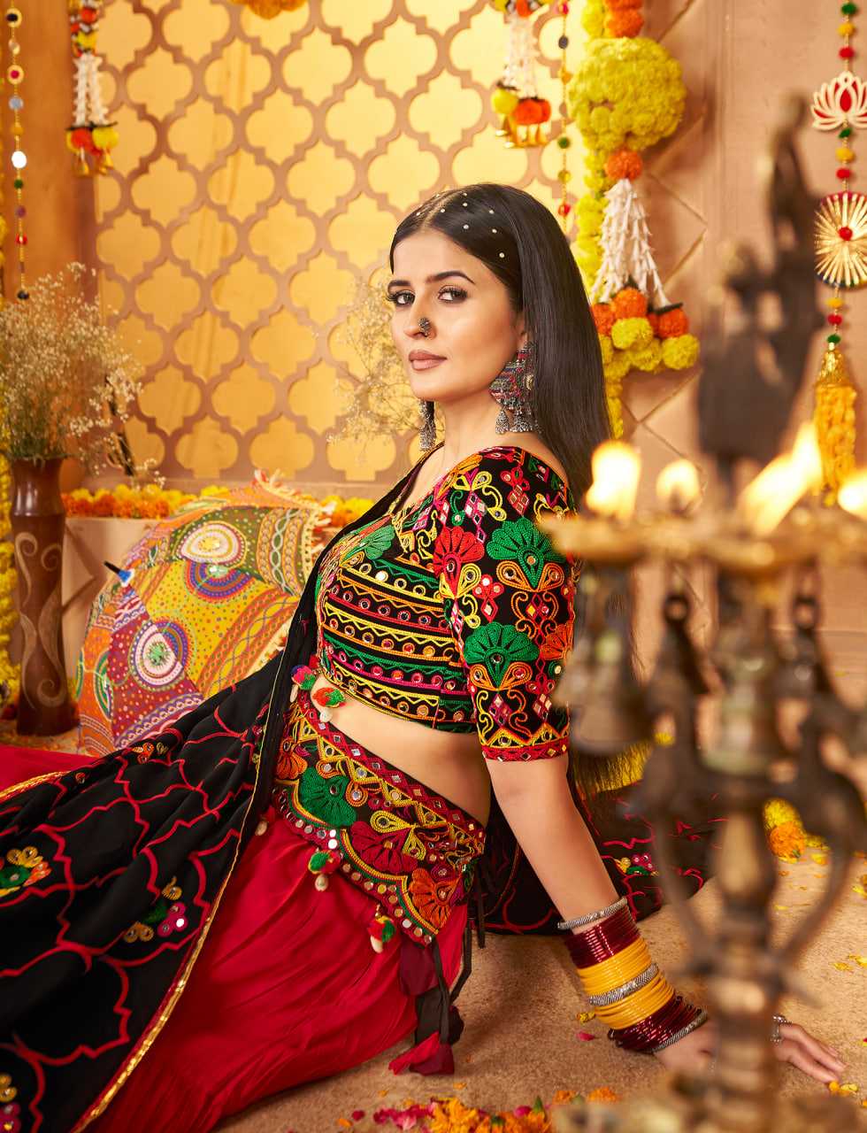 Ynf Viscose RIN202 11021 Lehengas Western Wears Festive Collections Wholesale Designer Lehenga Choli Mirror Work Lehenga Navratri Chaniya Choli Manufacturer