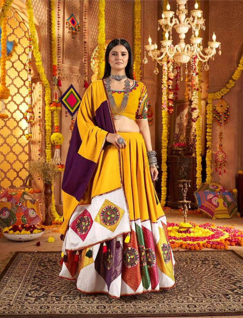 Ynf Viscose RIN202 11041 Lehengas Festive Collections Wholesale Embroidered Lehenga Mirror Work Lehenga Navratri Chaniya Choli Manufacturer
