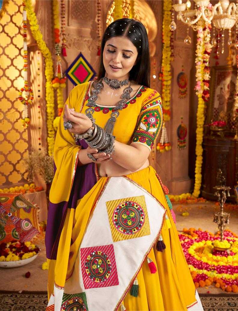 Ynf Viscose RIN202 11041 Lehengas Festive Collections Wholesale Embroidered Lehenga Mirror Work Lehenga Navratri Chaniya Choli Manufacturer