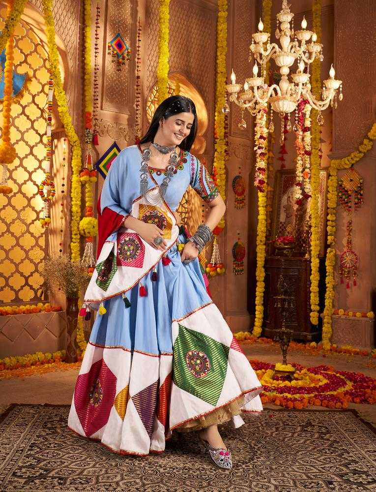 Ynf Viscose RIN202 11041 Lehengas Festive Collections Wholesale Embroidered Lehenga Mirror Work Lehenga Navratri Chaniya Choli Manufacturer