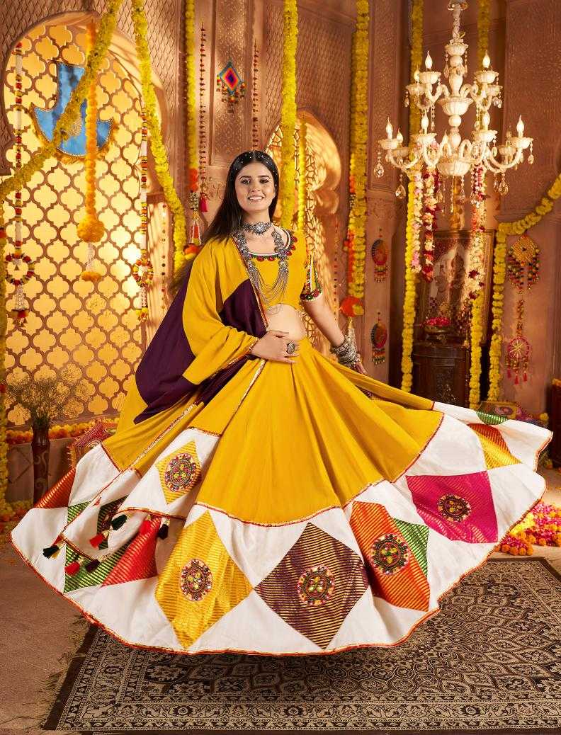 Ynf Viscose RIN202 11041 Lehengas Festive Collections Wholesale Embroidered Lehenga Mirror Work Lehenga Navratri Chaniya Choli Manufacturer