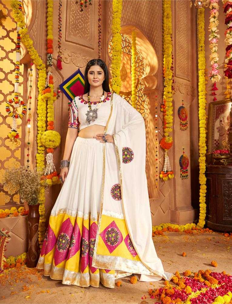 Ynf Viscose RIN202 11041 Lehengas Festive Collections Wholesale Embroidered Lehenga Mirror Work Lehenga Navratri Chaniya Choli Manufacturer