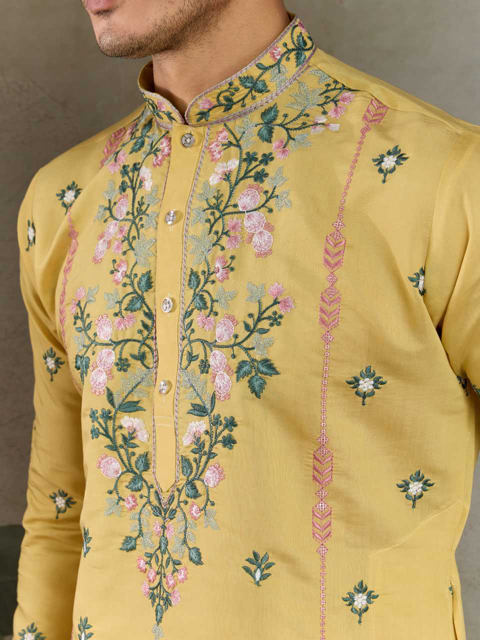 Ynf Viscose RIN202 61351 Mens Wear Wedding Collections Festive Collections Wholesale Casual Wear Embroidered Kurta Pajama Diwali Collections Manufacturer