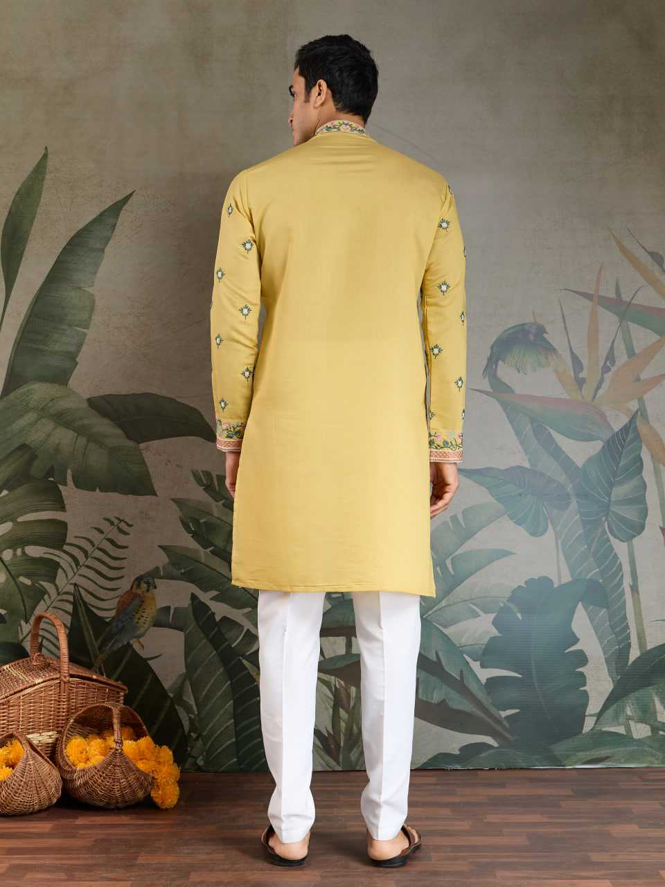 Ynf Viscose RIN202 61351 Mens Wear Wedding Collections Festive Collections Wholesale Casual Wear Embroidered Kurta Pajama Diwali Collections Manufacturer