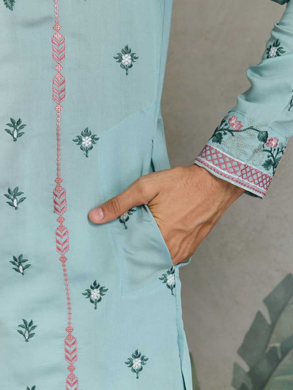 Ynf Viscose RIN202 61351 Mens Wear Wedding Collections Festive Collections Wholesale Casual Wear Embroidered Kurta Pajama Diwali Collections Manufacturer