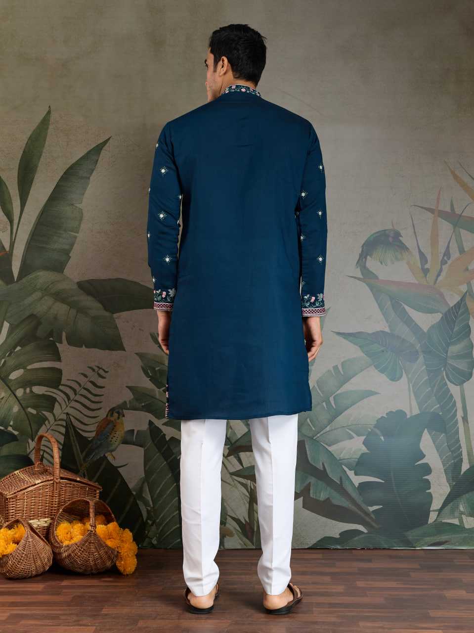 Ynf Viscose RIN202 61351 Mens Wear Wedding Collections Festive Collections Wholesale Casual Wear Embroidered Kurta Pajama Diwali Collections Manufacturer