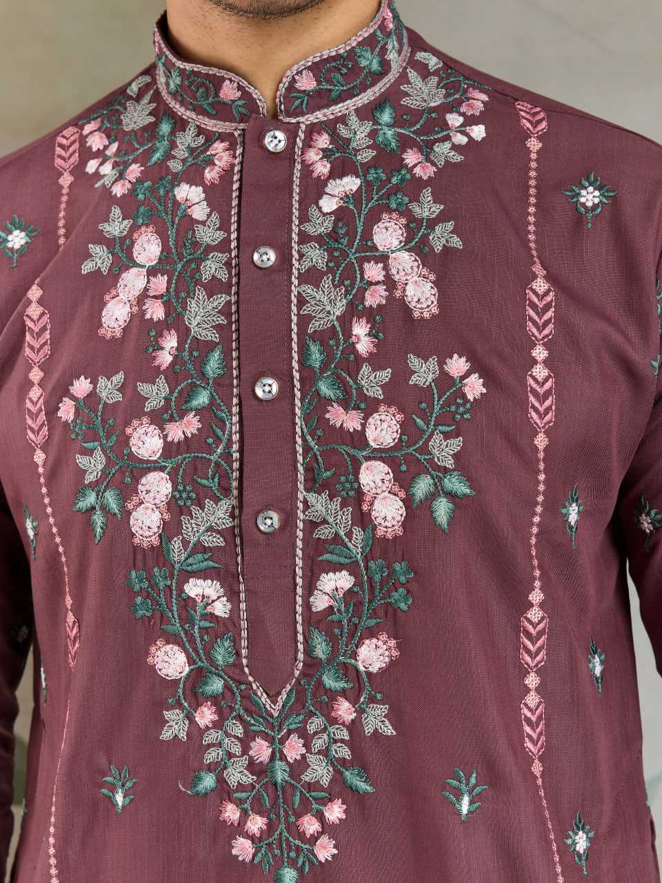 Ynf Viscose RIN202 61351 Mens Wear Wedding Collections Festive Collections Wholesale Casual Wear Embroidered Kurta Pajama Diwali Collections Manufacturer