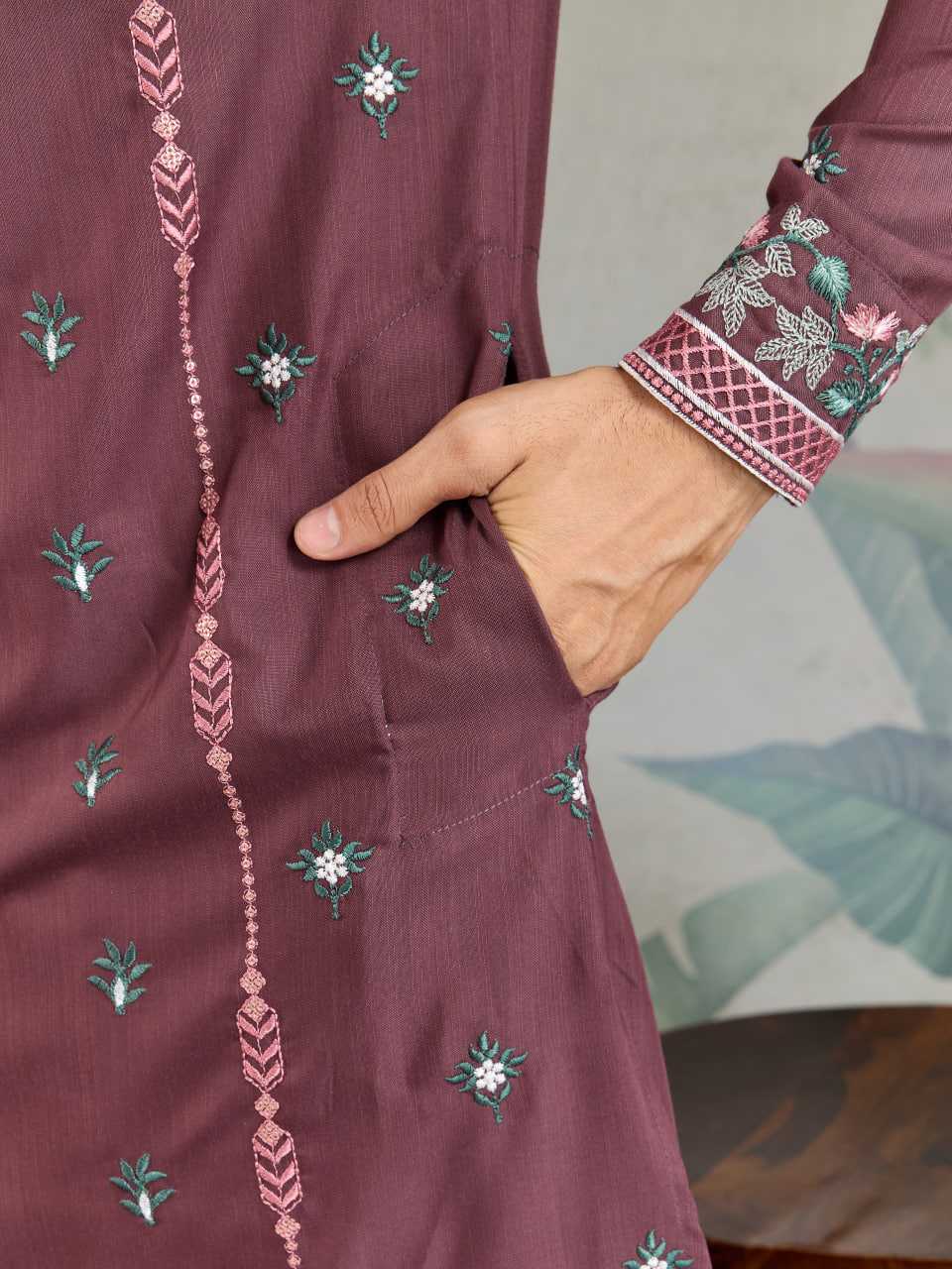 Ynf Viscose RIN202 61351 Mens Wear Wedding Collections Festive Collections Wholesale Casual Wear Embroidered Kurta Pajama Diwali Collections Manufacturer