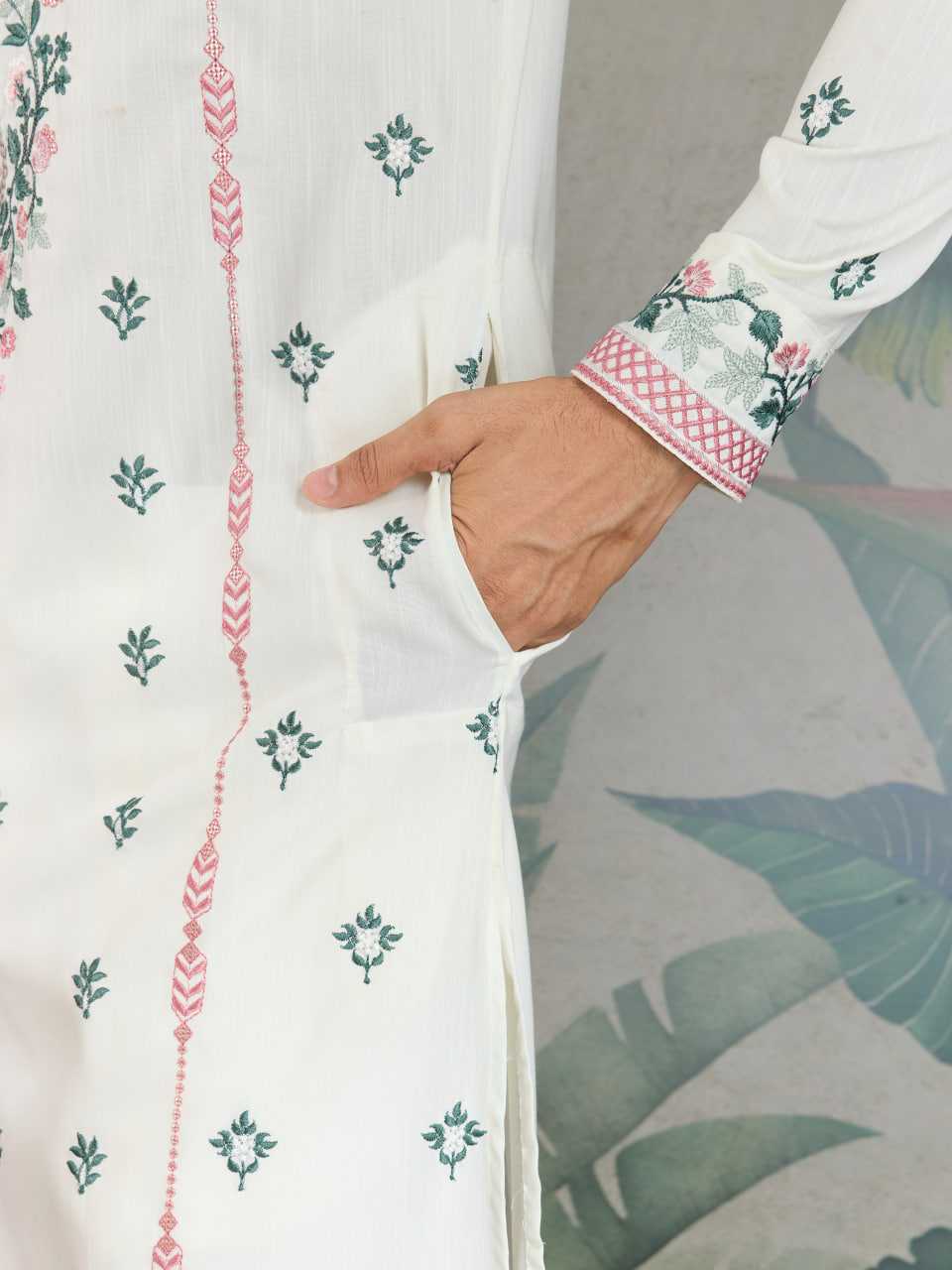 Ynf Viscose RIN202 61351 Mens Wear Wedding Collections Festive Collections Wholesale Casual Wear Embroidered Kurta Pajama Diwali Collections Manufacturer
