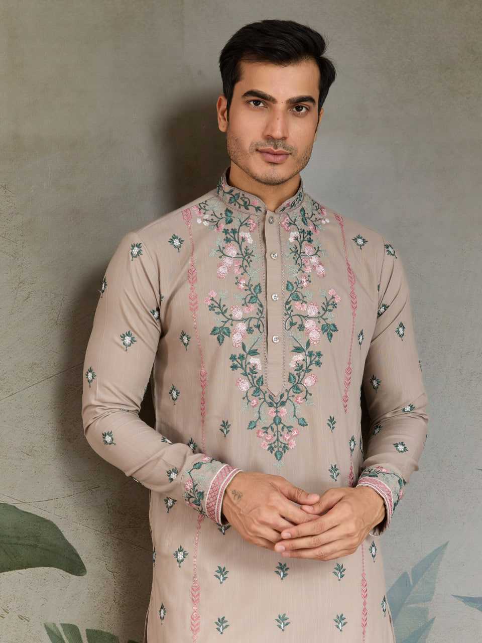 Ynf Viscose RIN202 61351 Mens Wear Wedding Collections Festive Collections Wholesale Casual Wear Embroidered Kurta Pajama Diwali Collections Manufacturer