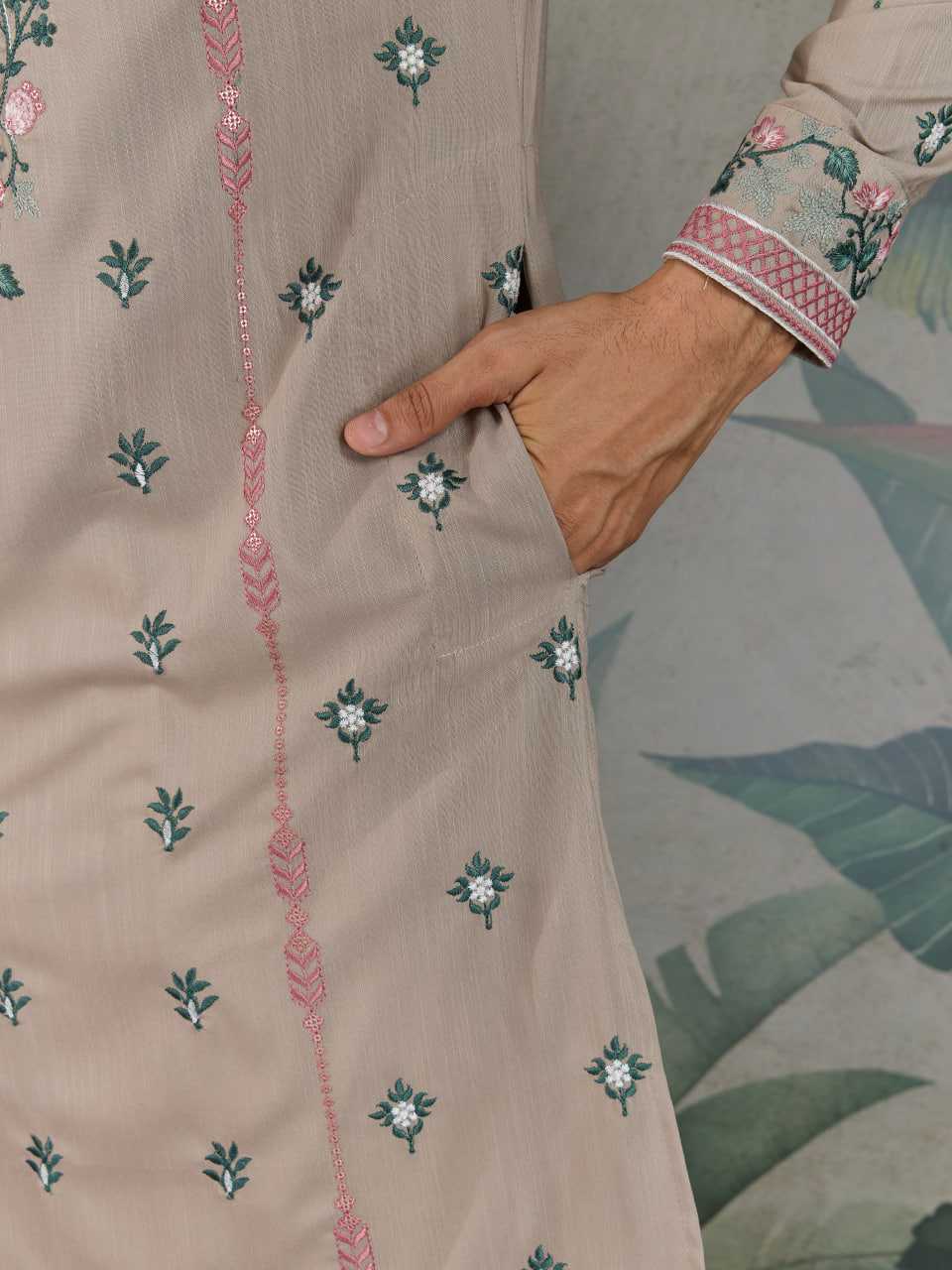 Ynf Viscose RIN202 61351 Mens Wear Wedding Collections Festive Collections Wholesale Casual Wear Embroidered Kurta Pajama Diwali Collections Manufacturer