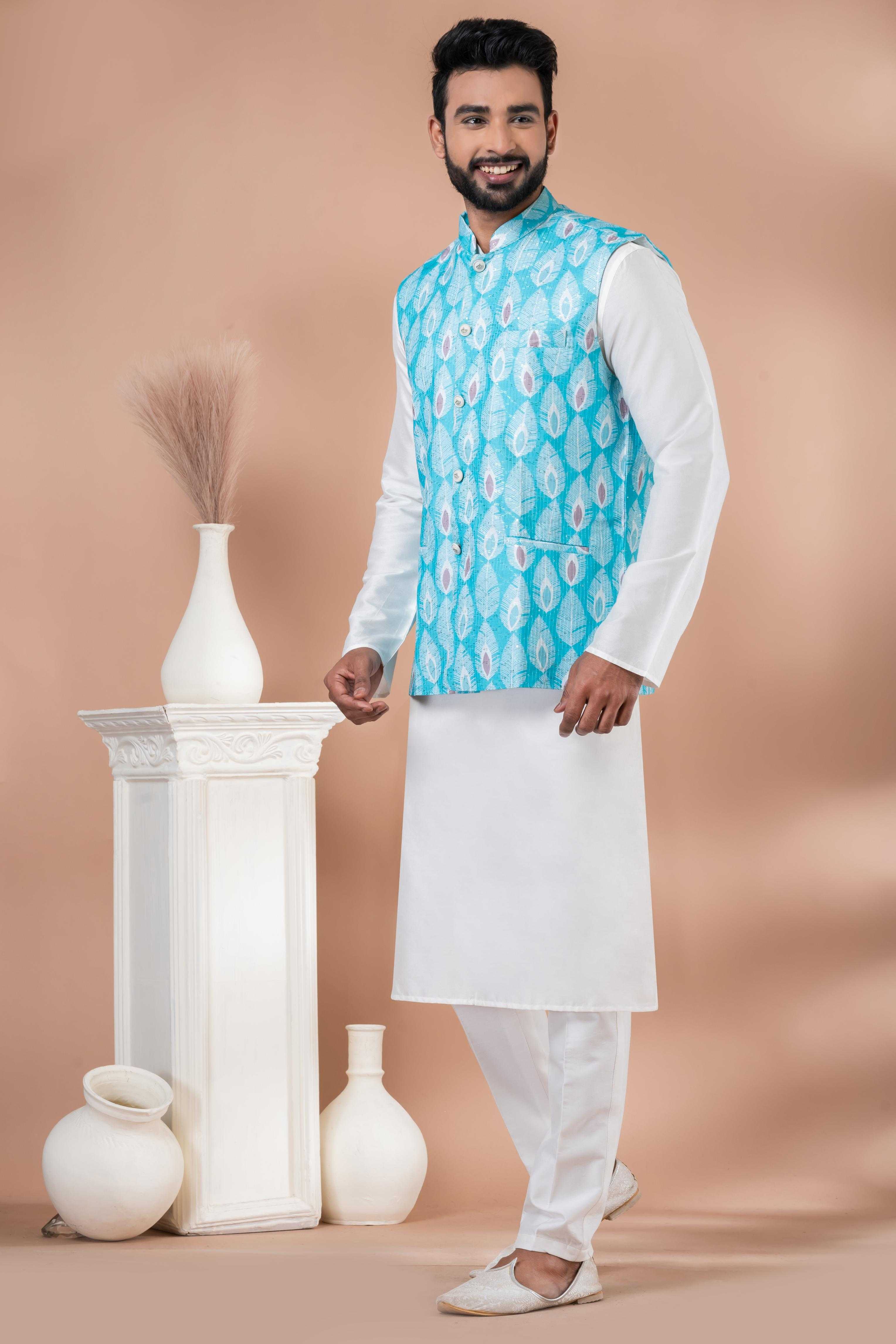 Ynf Viscose RIN223 2350C Mens Wear Festive Collections Wholesale Nehru Jacket Onam Collections Modi Jackets Manufacturer
