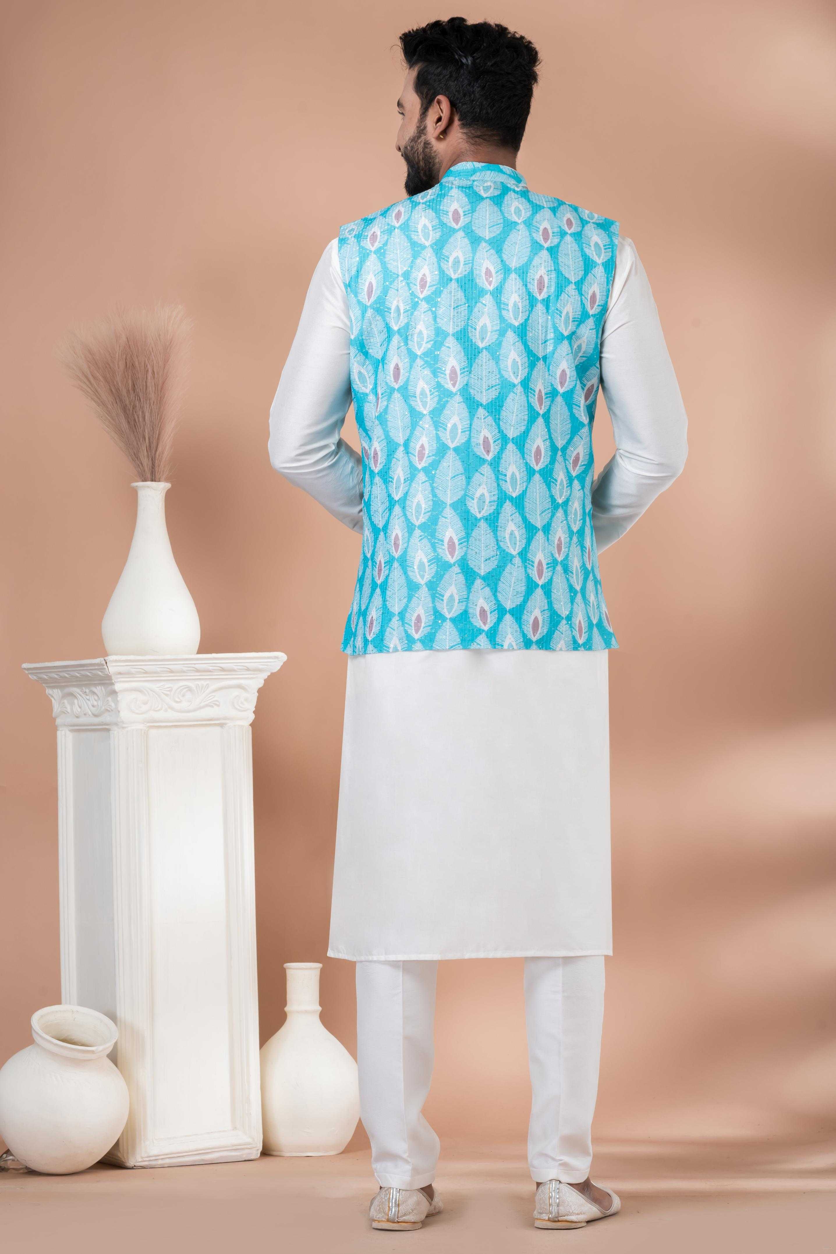 Ynf Viscose RIN223 2350C Mens Wear Festive Collections Wholesale Nehru Jacket Onam Collections Modi Jackets Manufacturer