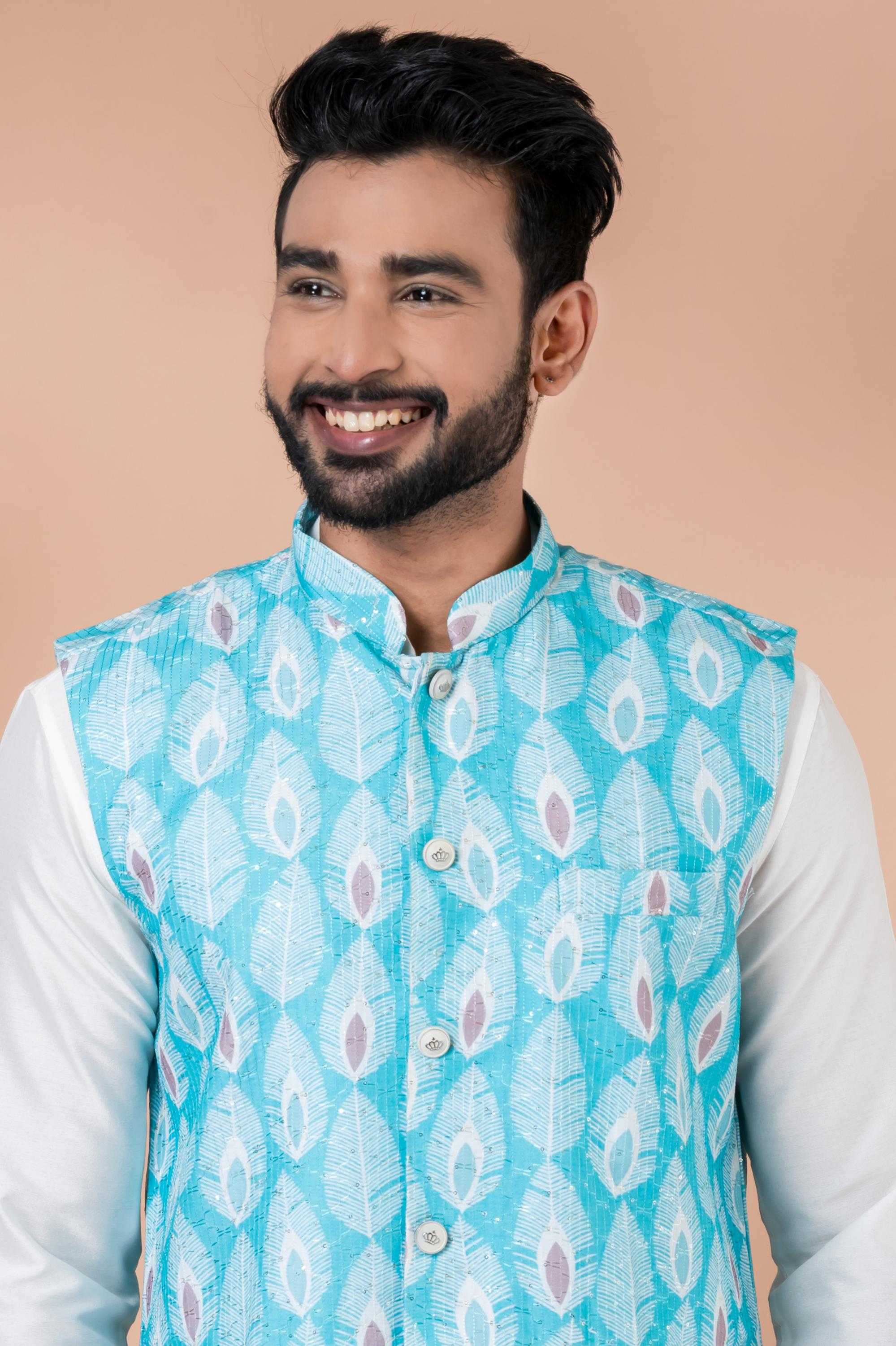 Ynf Viscose RIN223 2350C Mens Wear Festive Collections Wholesale Nehru Jacket Onam Collections Modi Jackets Manufacturer