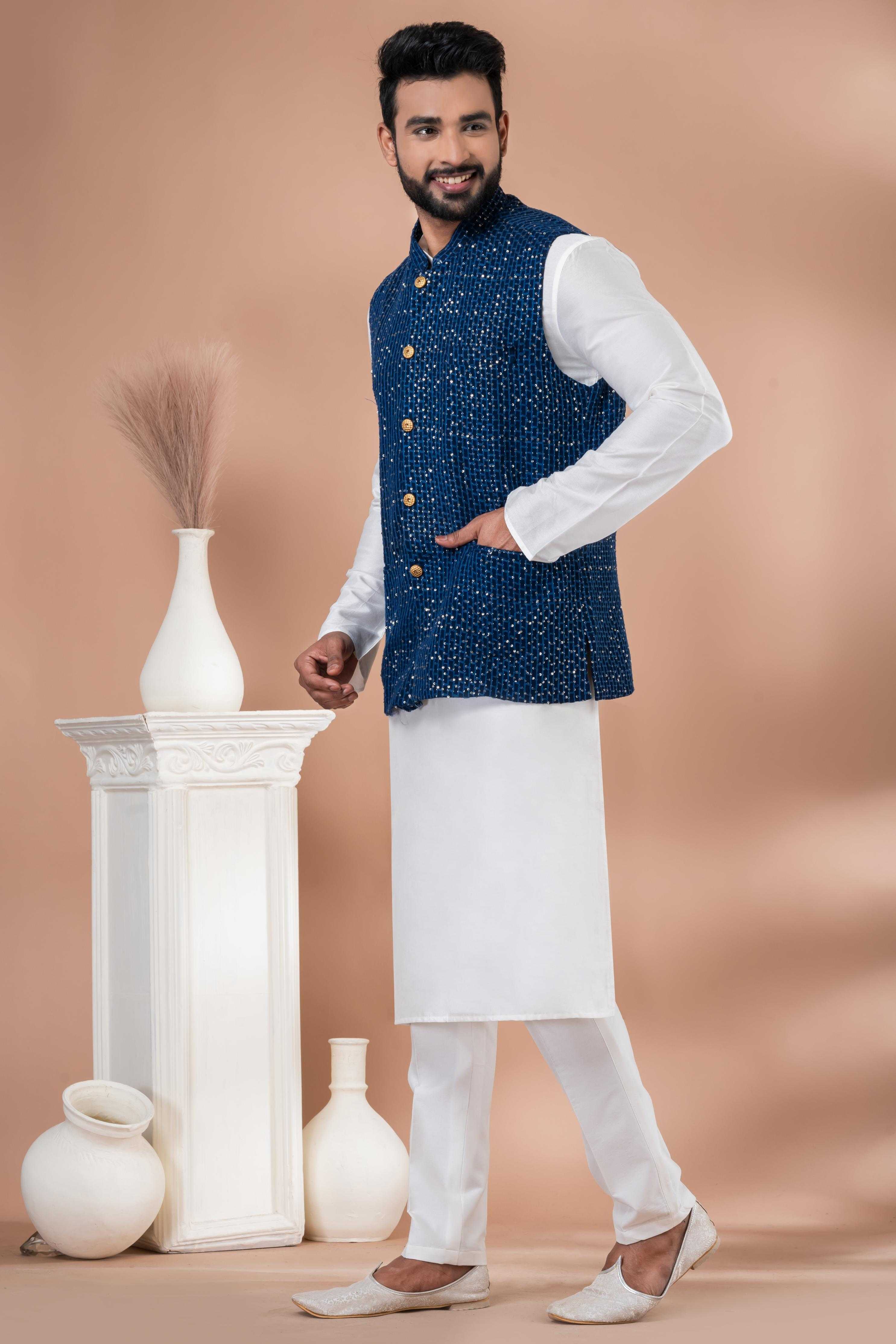 Ynf Viscose RIN223 2351A Mens Wear Festive Collections Wholesale Nehru Jacket Onam Collections Modi Jackets Manufacturer