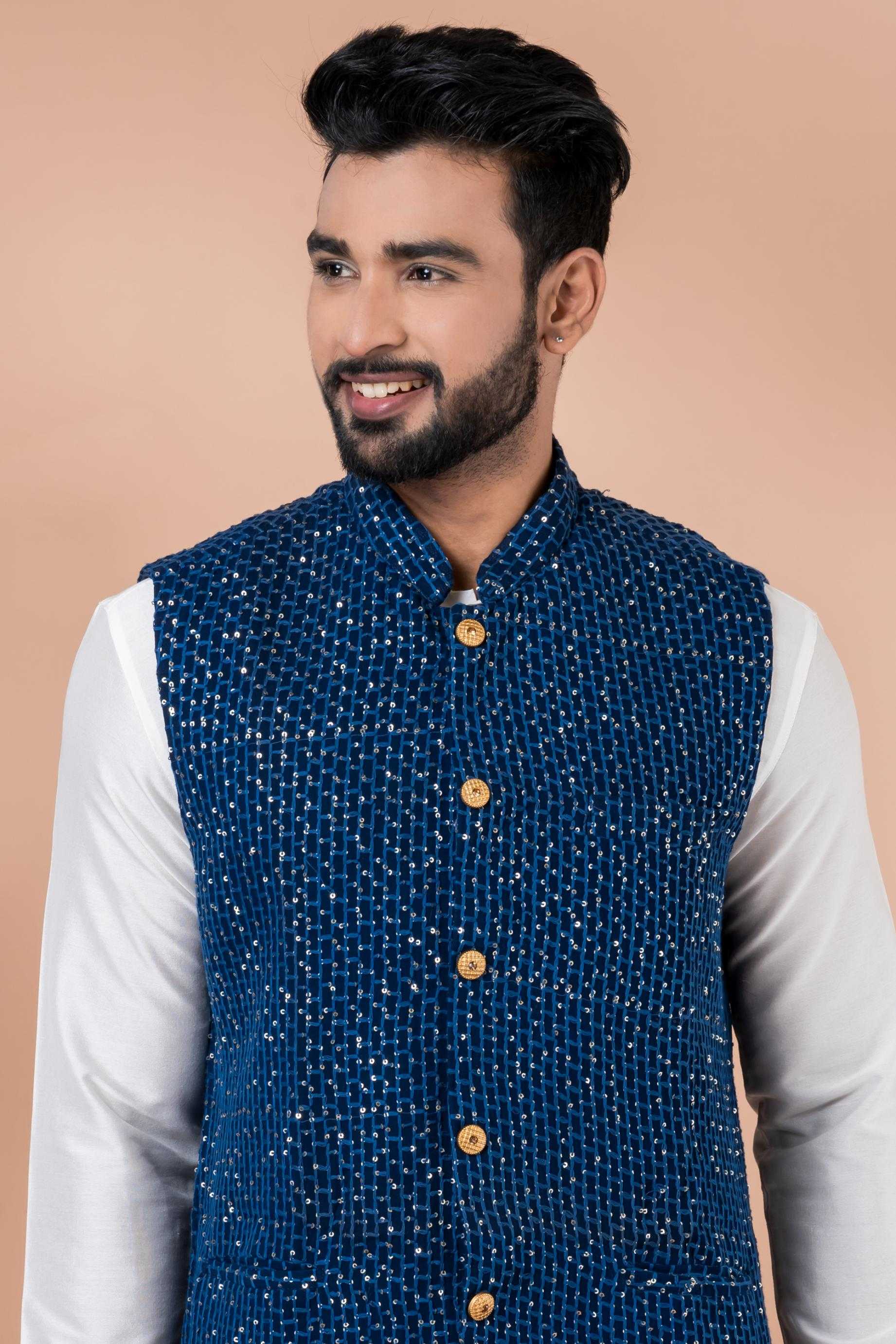 Ynf Viscose RIN223 2351A Mens Wear Festive Collections Wholesale Nehru Jacket Onam Collections Modi Jackets Manufacturer
