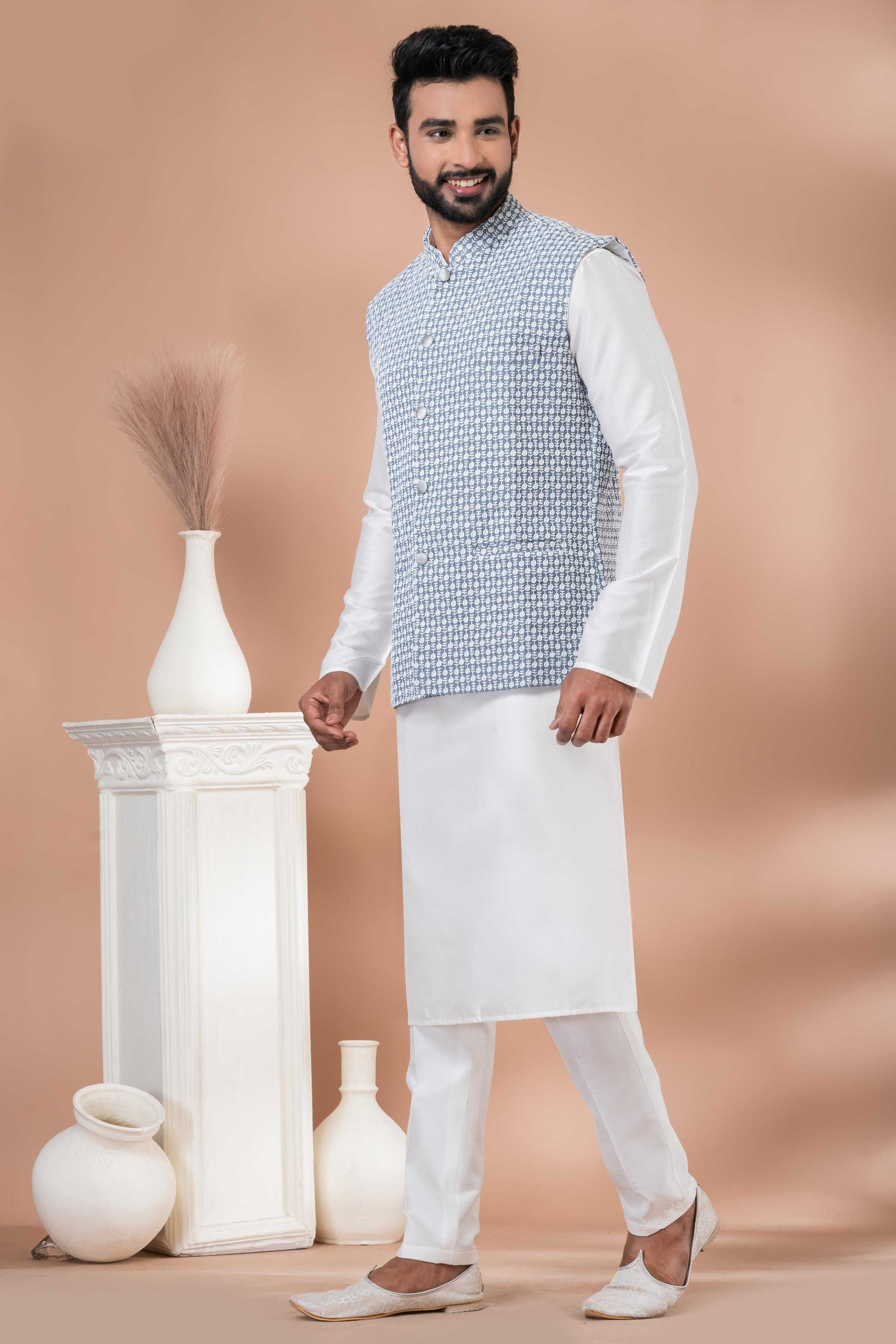 Ynf Viscose RIN223 2352C Mens Wear Festive Collections Wholesale Nehru Jacket Onam Collections Modi Jackets Manufacturer