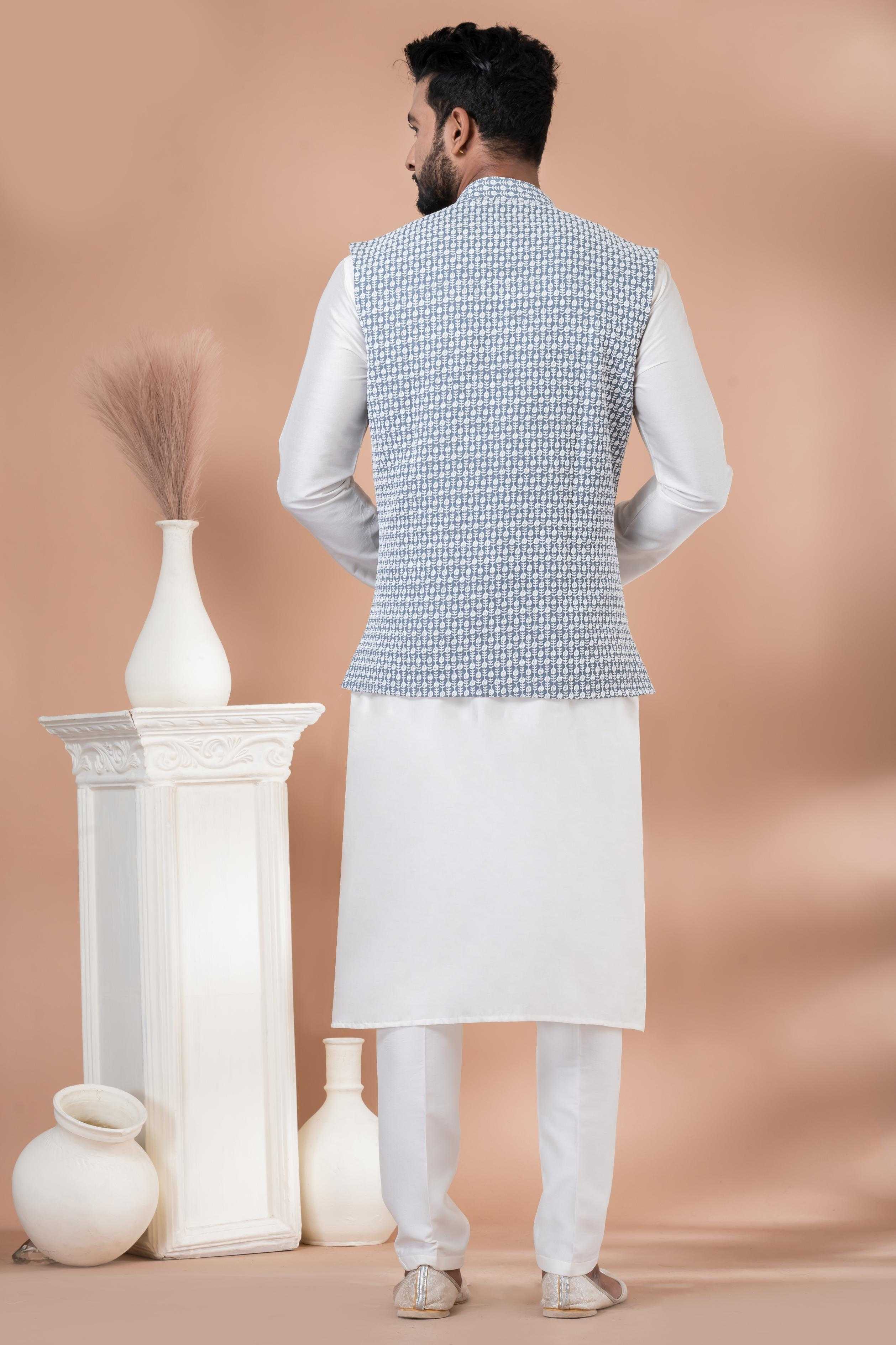 Ynf Viscose RIN223 2352C Mens Wear Festive Collections Wholesale Nehru Jacket Onam Collections Modi Jackets Manufacturer