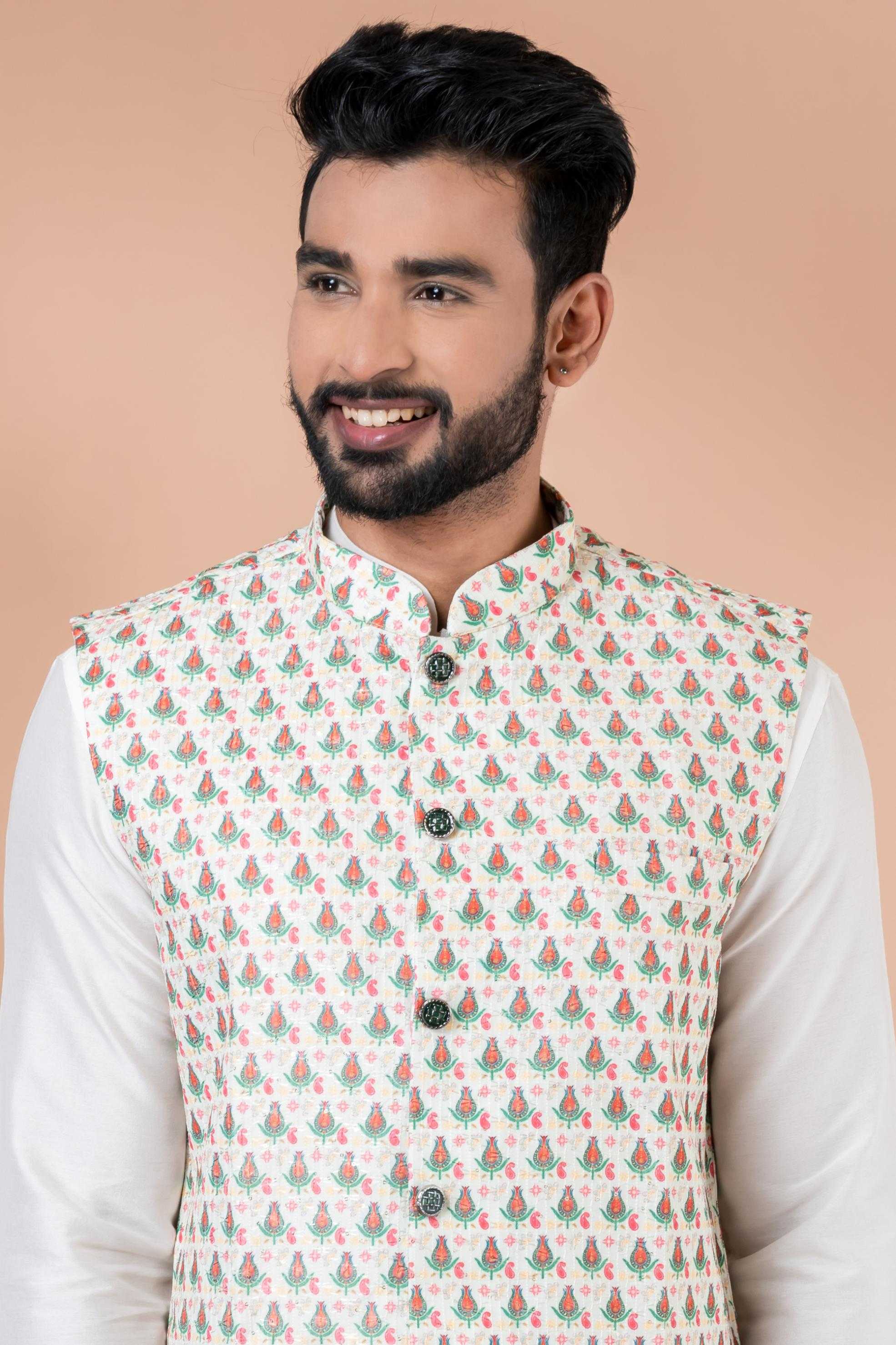 Ynf Viscose RIN223 2353C Mens Wear Festive Collections Wholesale Nehru Jacket Onam Collections Modi Jackets Manufacturer