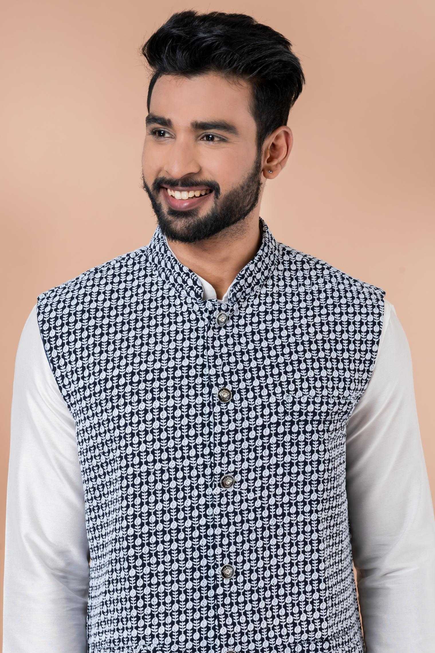 Ynf Viscose RIN223 2356C Mens Wear Festive Collections Wholesale Nehru Jacket Onam Collections Modi Jackets Manufacturer