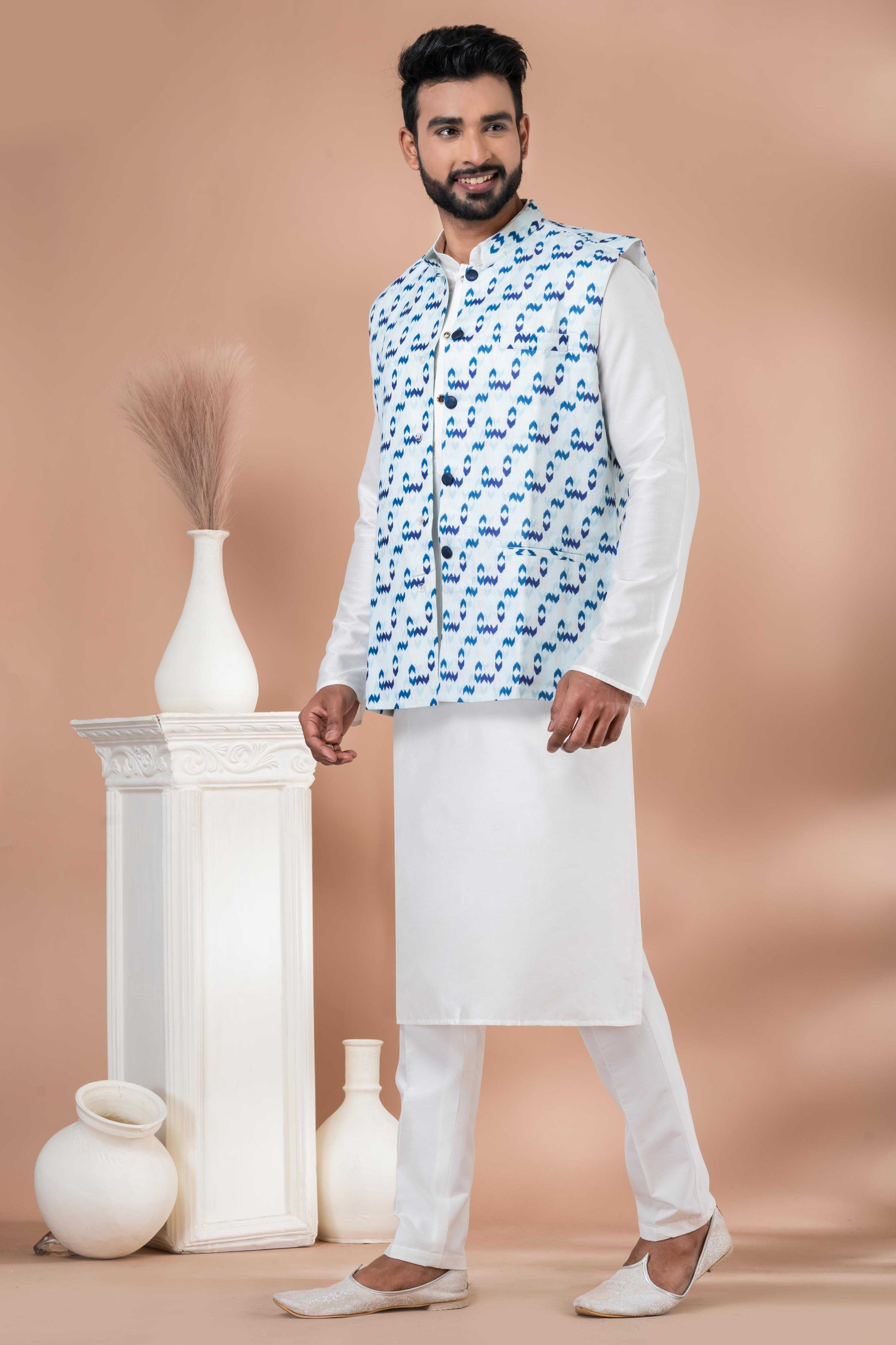 Ynf Viscose RIN223 2357C Mens Wear Festive Collections Wholesale Nehru Jacket Onam Collections Modi Jackets Manufacturer