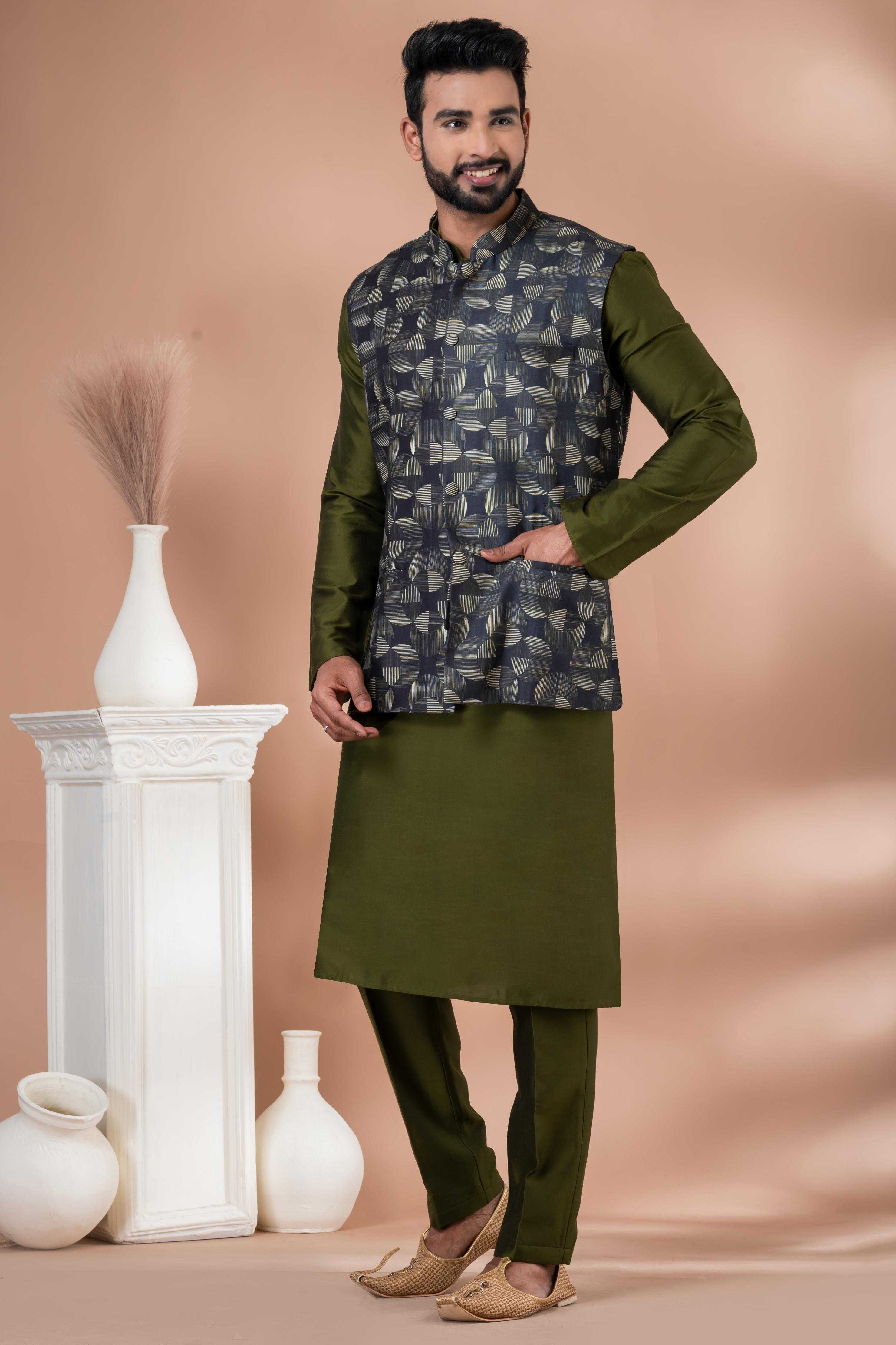 Ynf Viscose RIN223 2358C Mens Wear Wholesale Nehru Jacket Festive & Wedding Coats Modi Jackets Manufacturer